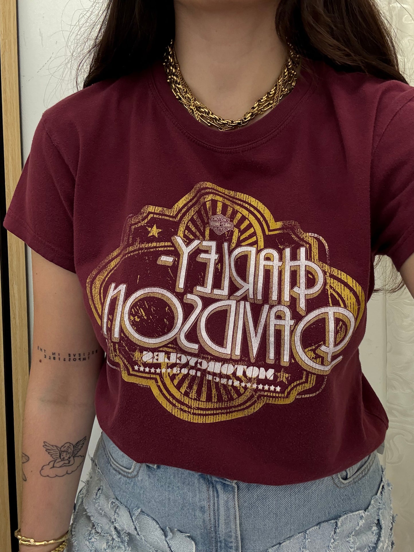 T-shirt Harley Davidson crop