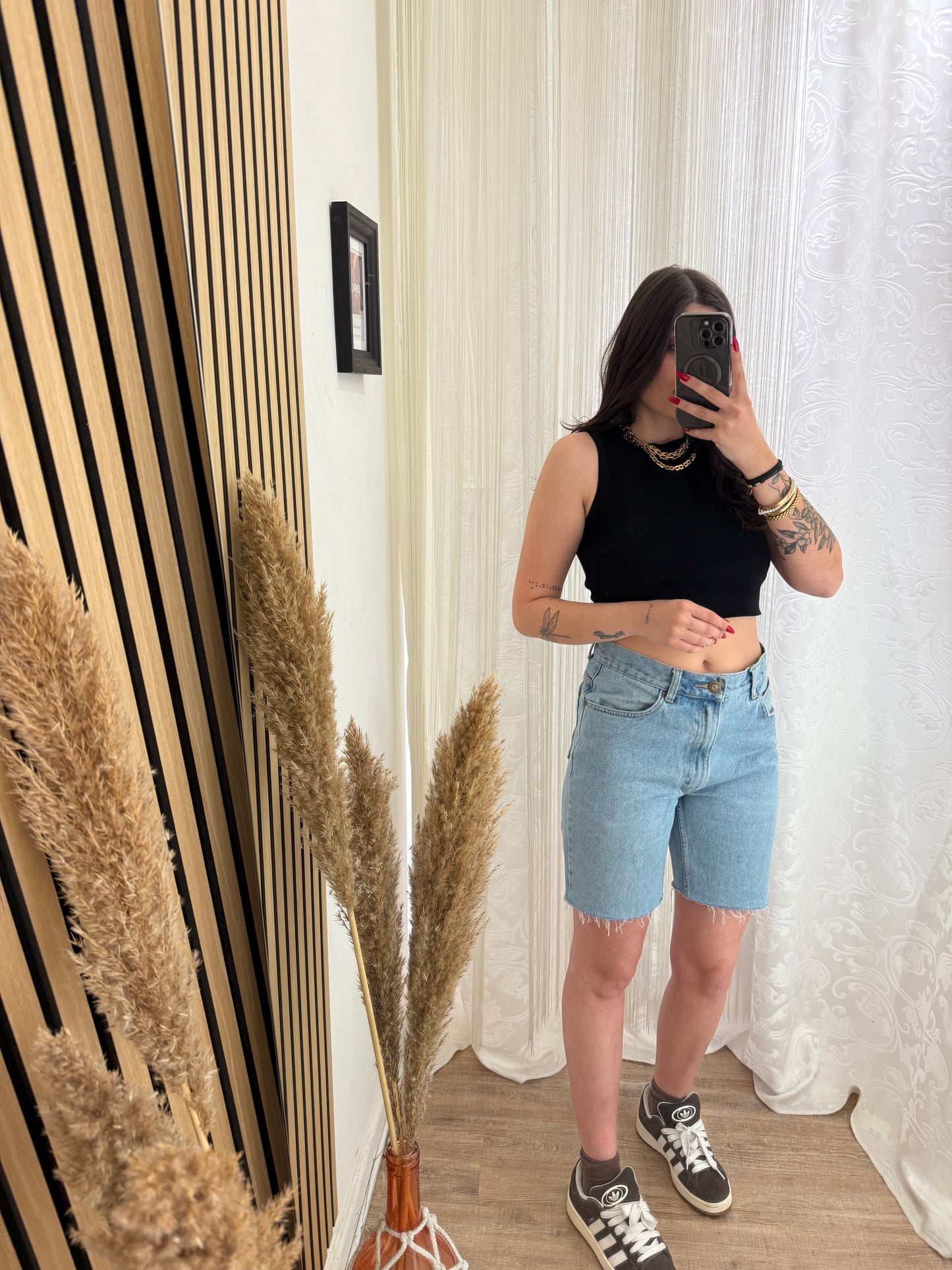 Shorts Ciclista di jeans