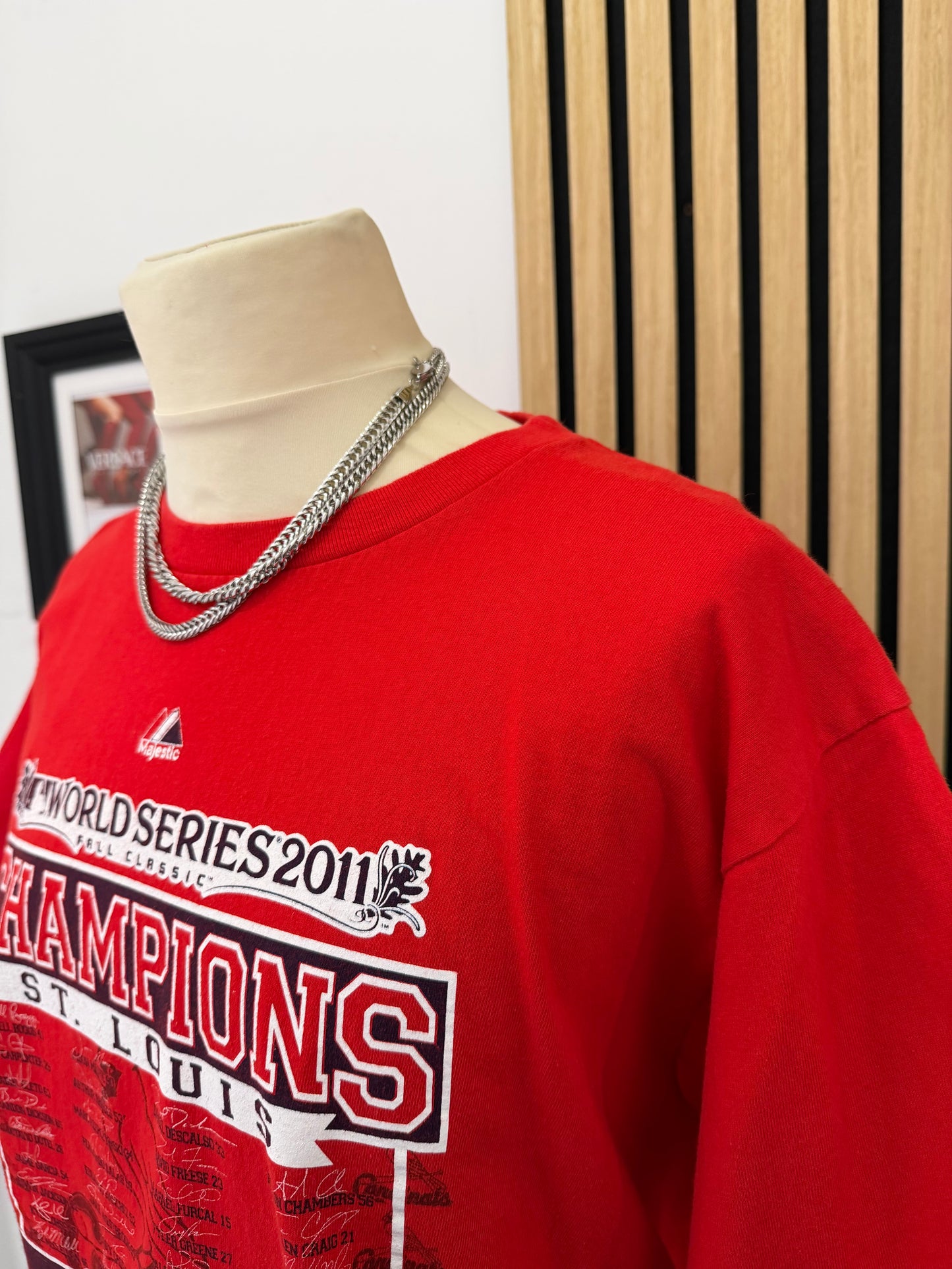 T-Shirt Vintage Majestic – St. Louis Cardinals World Series 2011