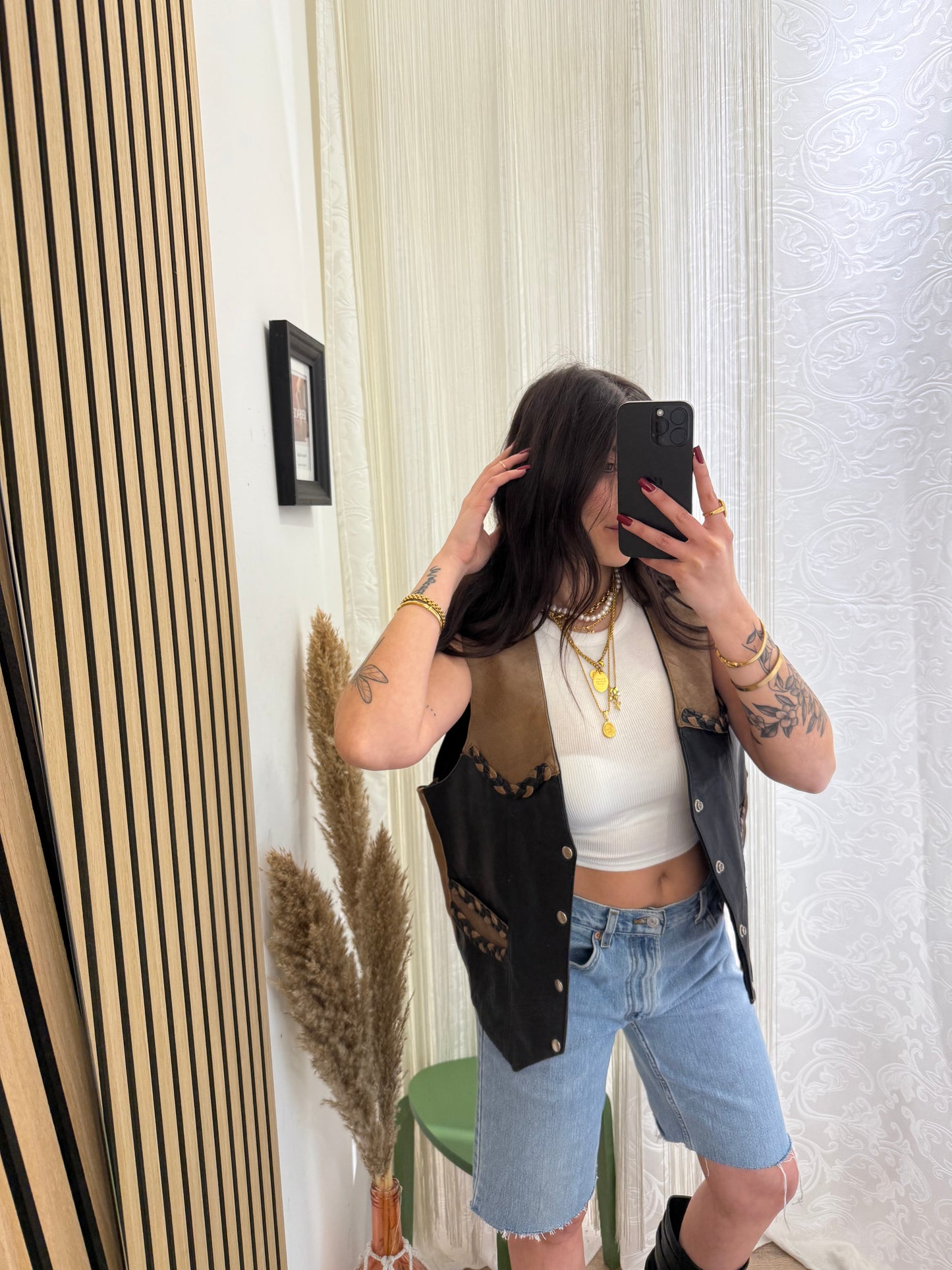 Gilet in vera pelle