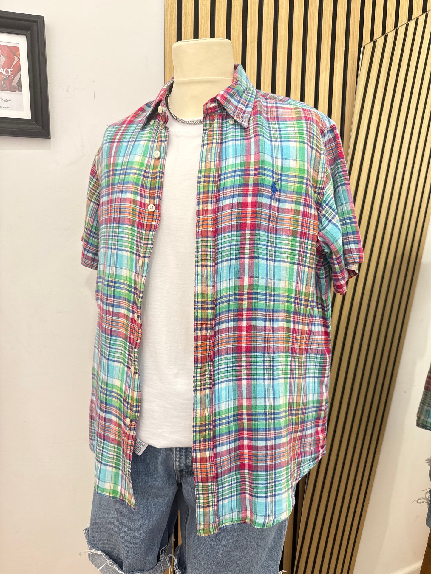 Camicia Ralph in lino mezza manica
