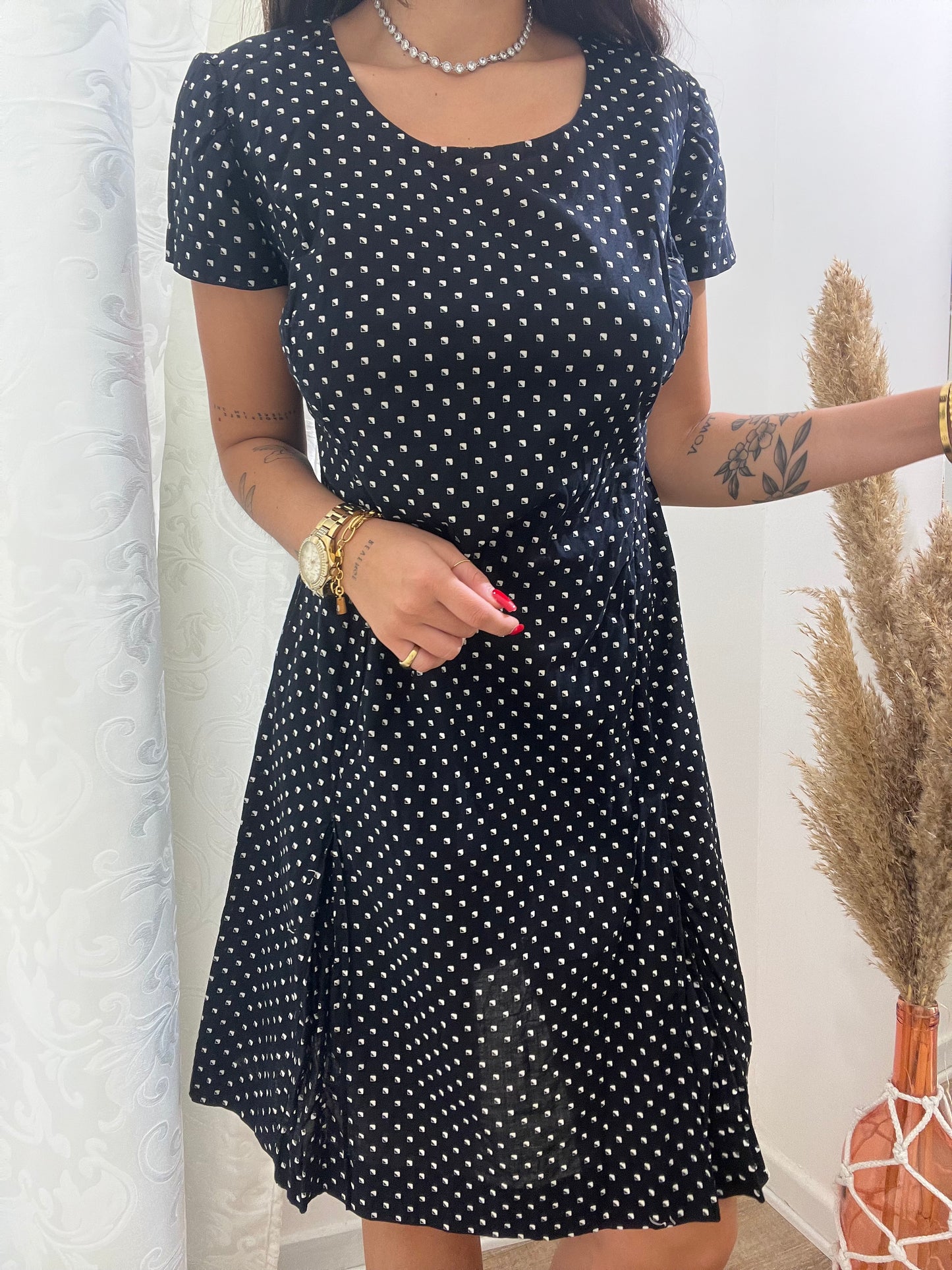 Vestito Midi a Fantasia
