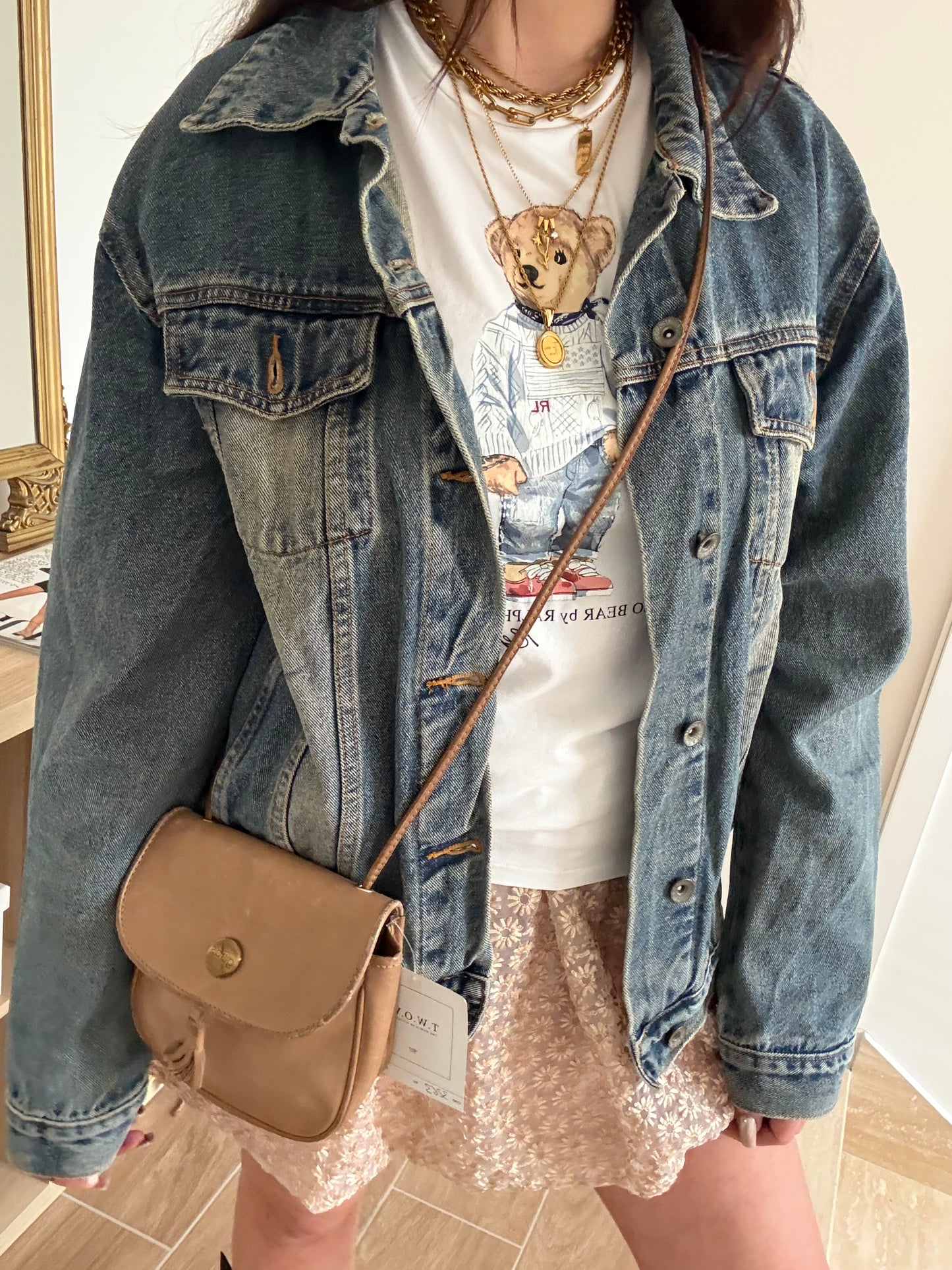 Unisex Giacca di jeans, sabbiata