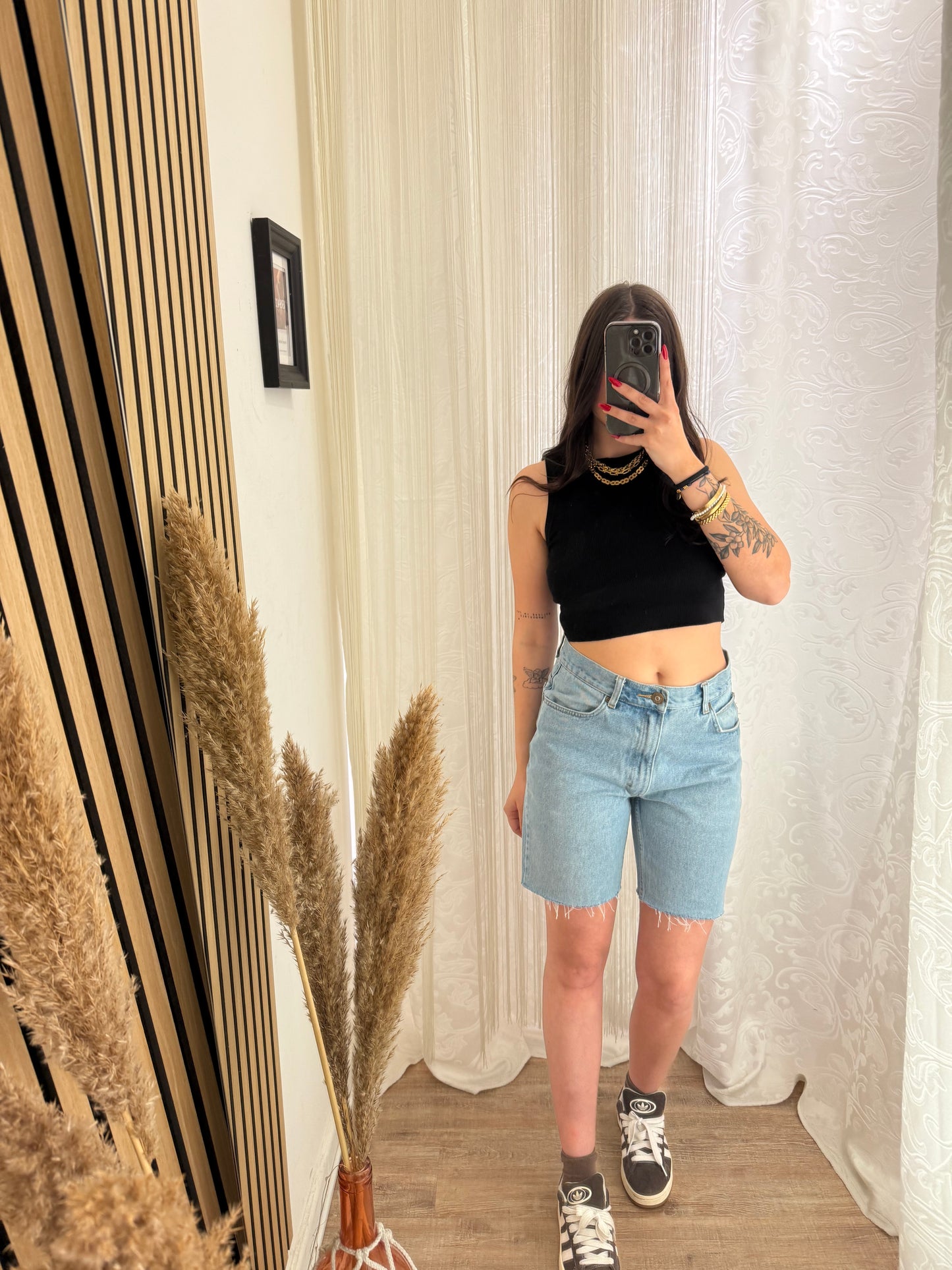 Shorts Ciclista di jeans