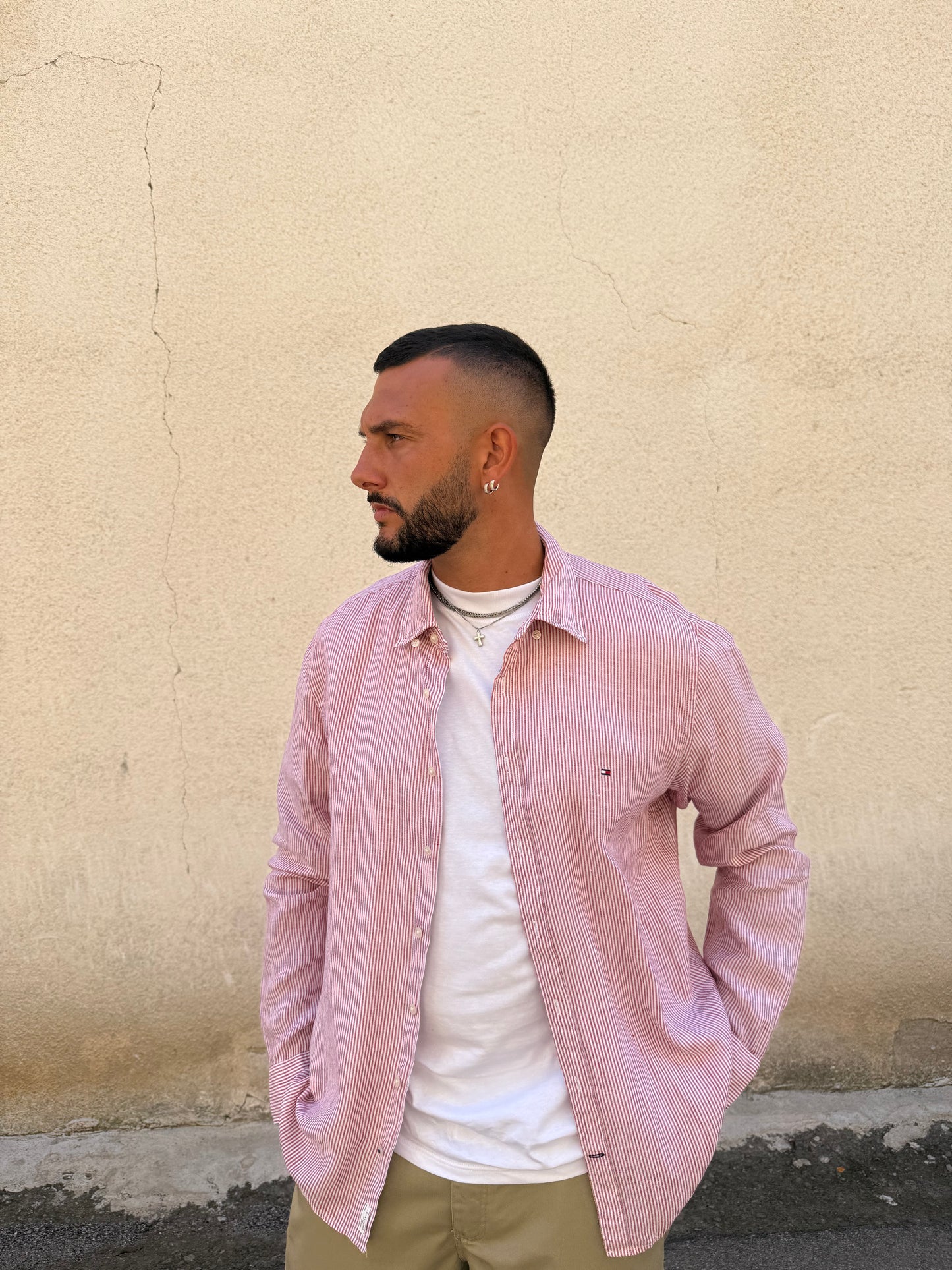 Camicia Tommy Hilfiger in lino Unisex