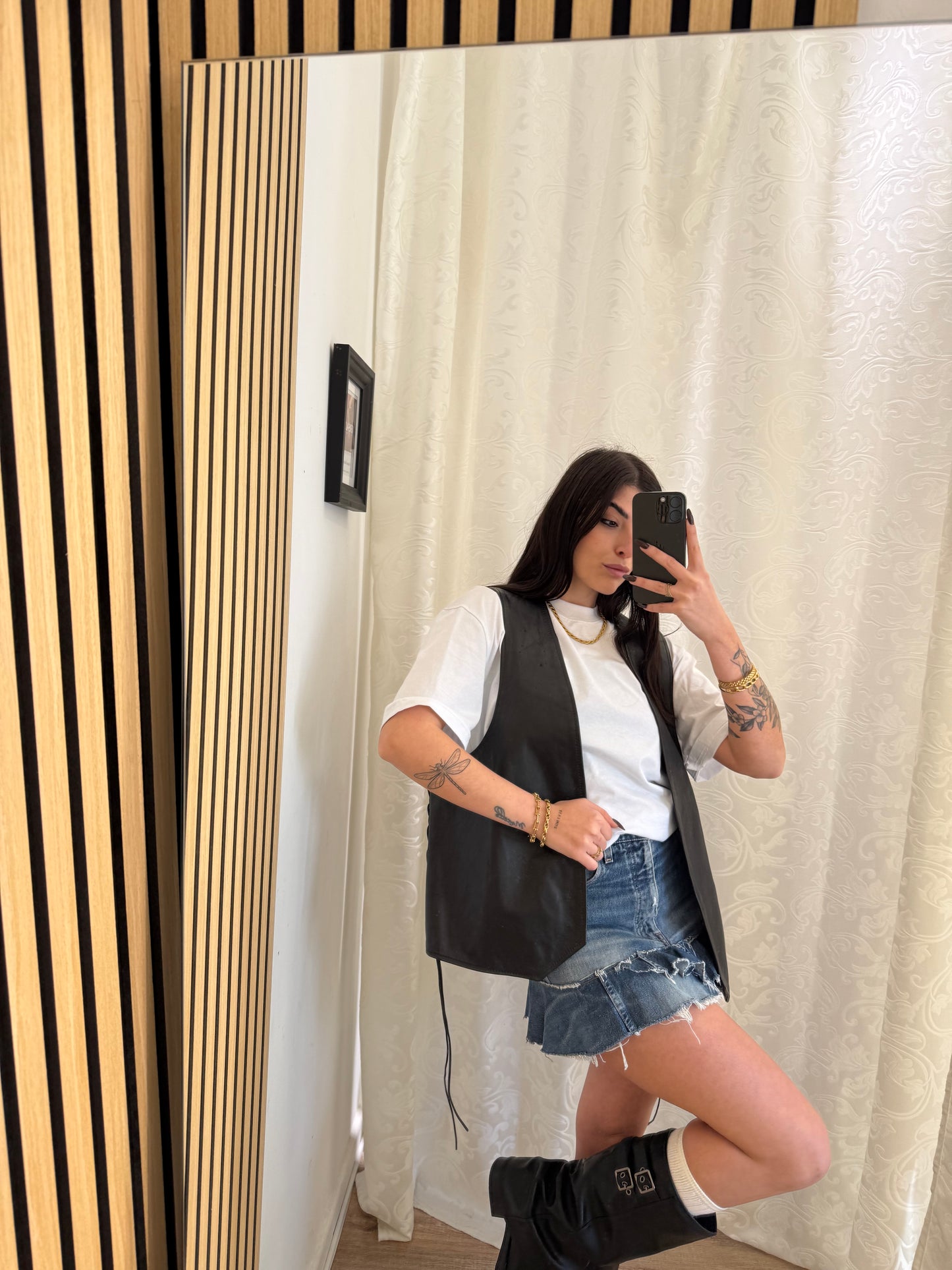 Gilet Vintage in vera Pelle unisex