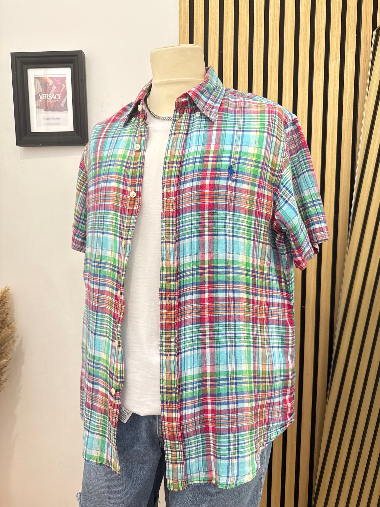Camicia Ralph in lino mezza manica