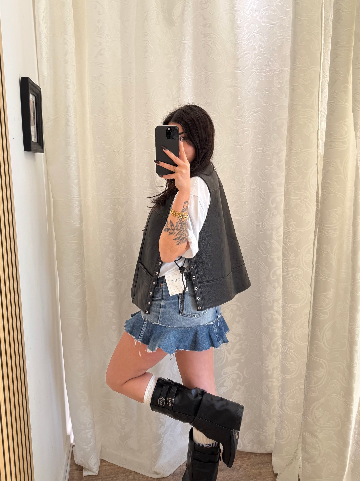 Gilet Vintage in vera Pelle unisex