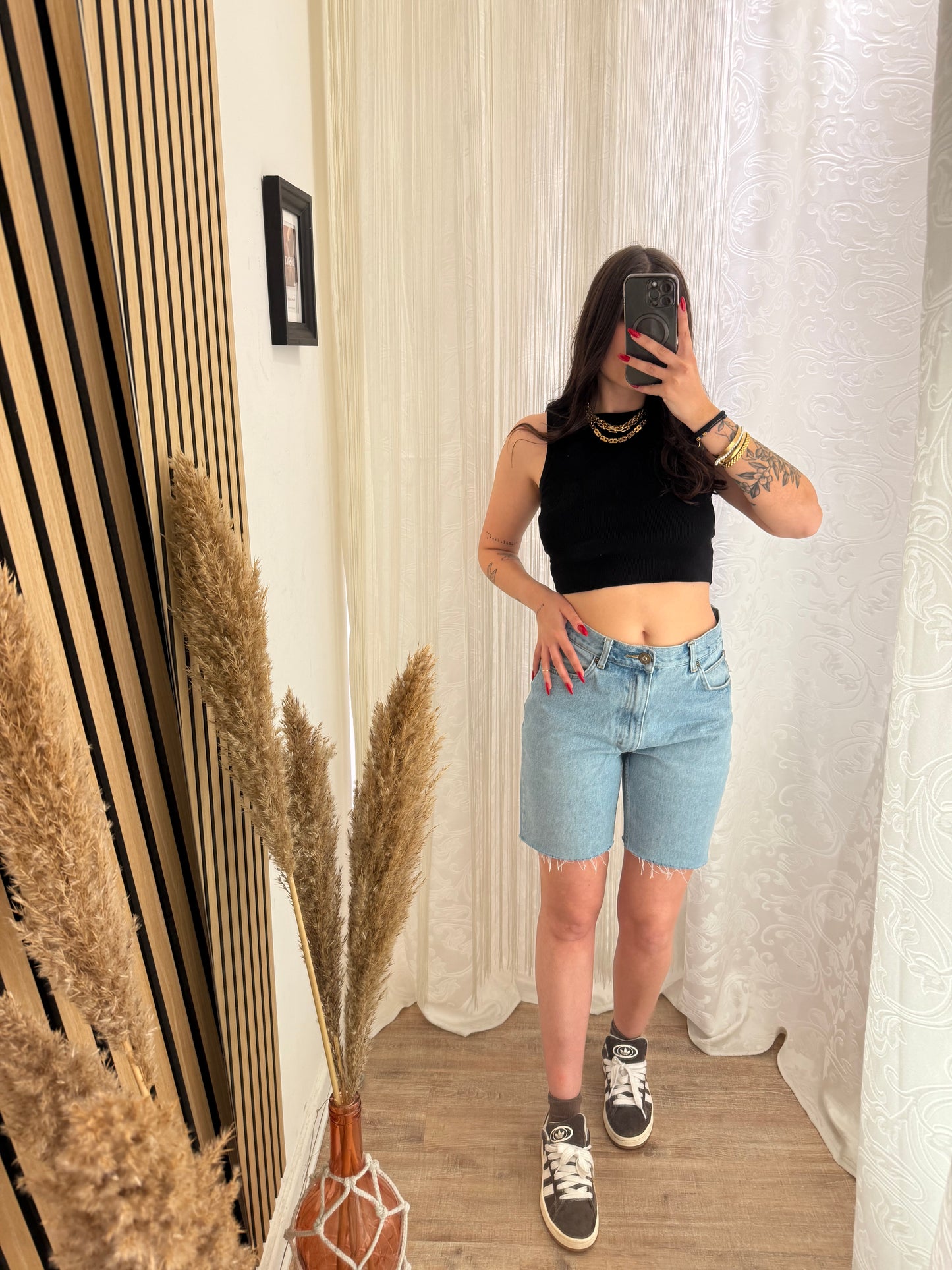 Shorts Ciclista di jeans