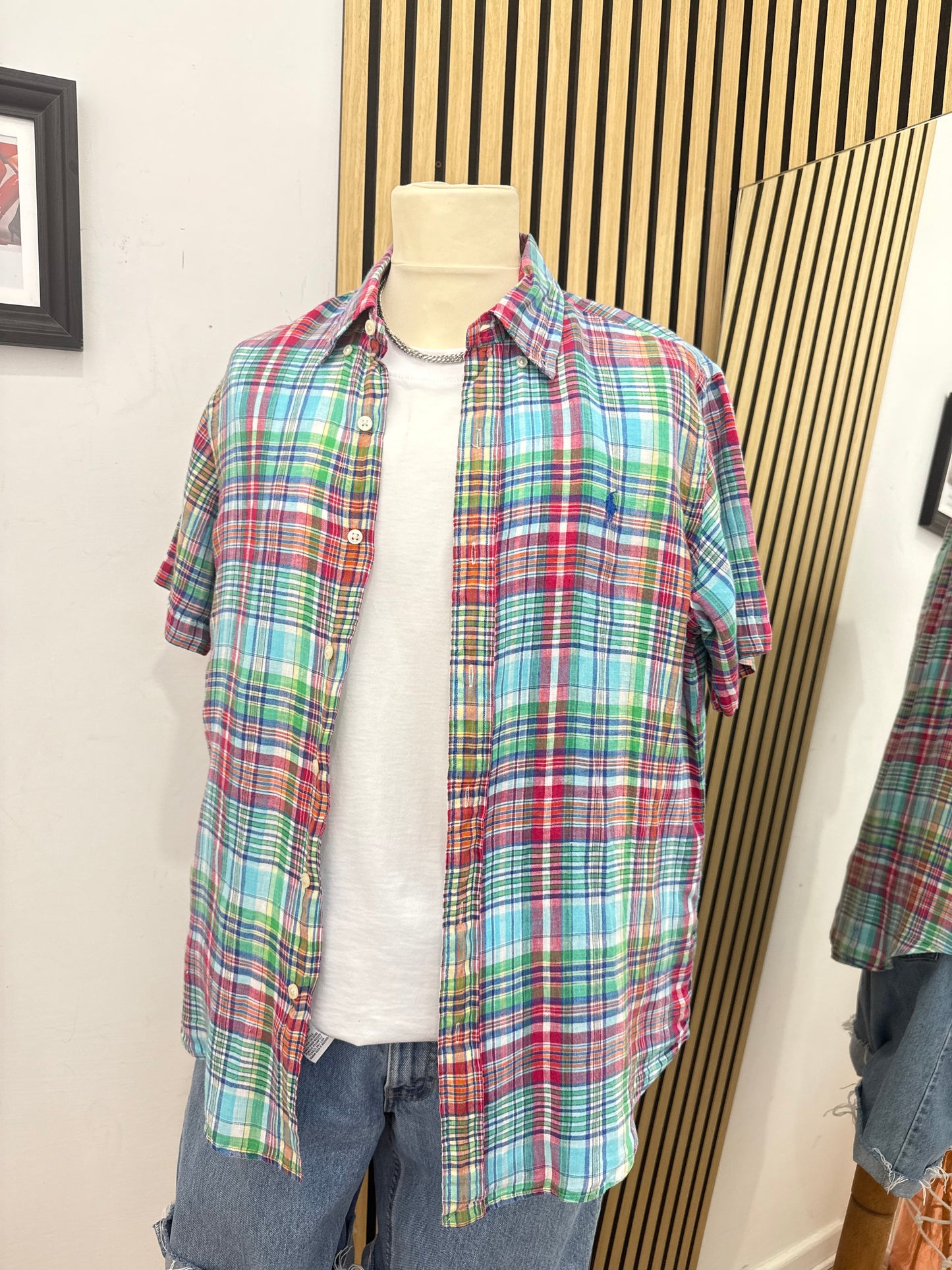 Camicia Ralph in lino mezza manica