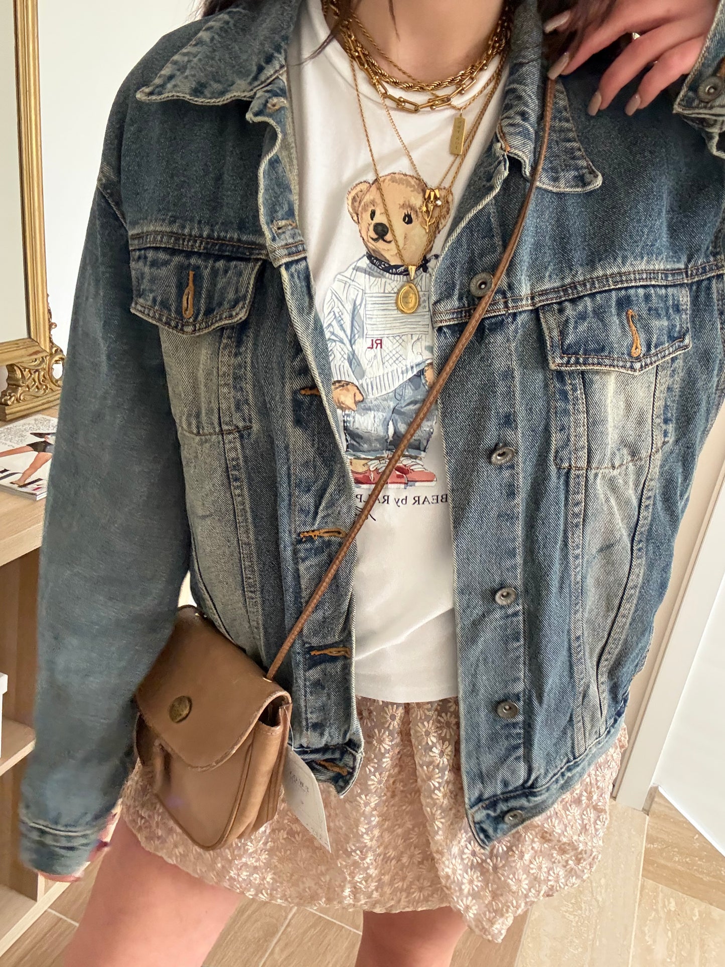 Unisex Giacca di jeans, sabbiata
