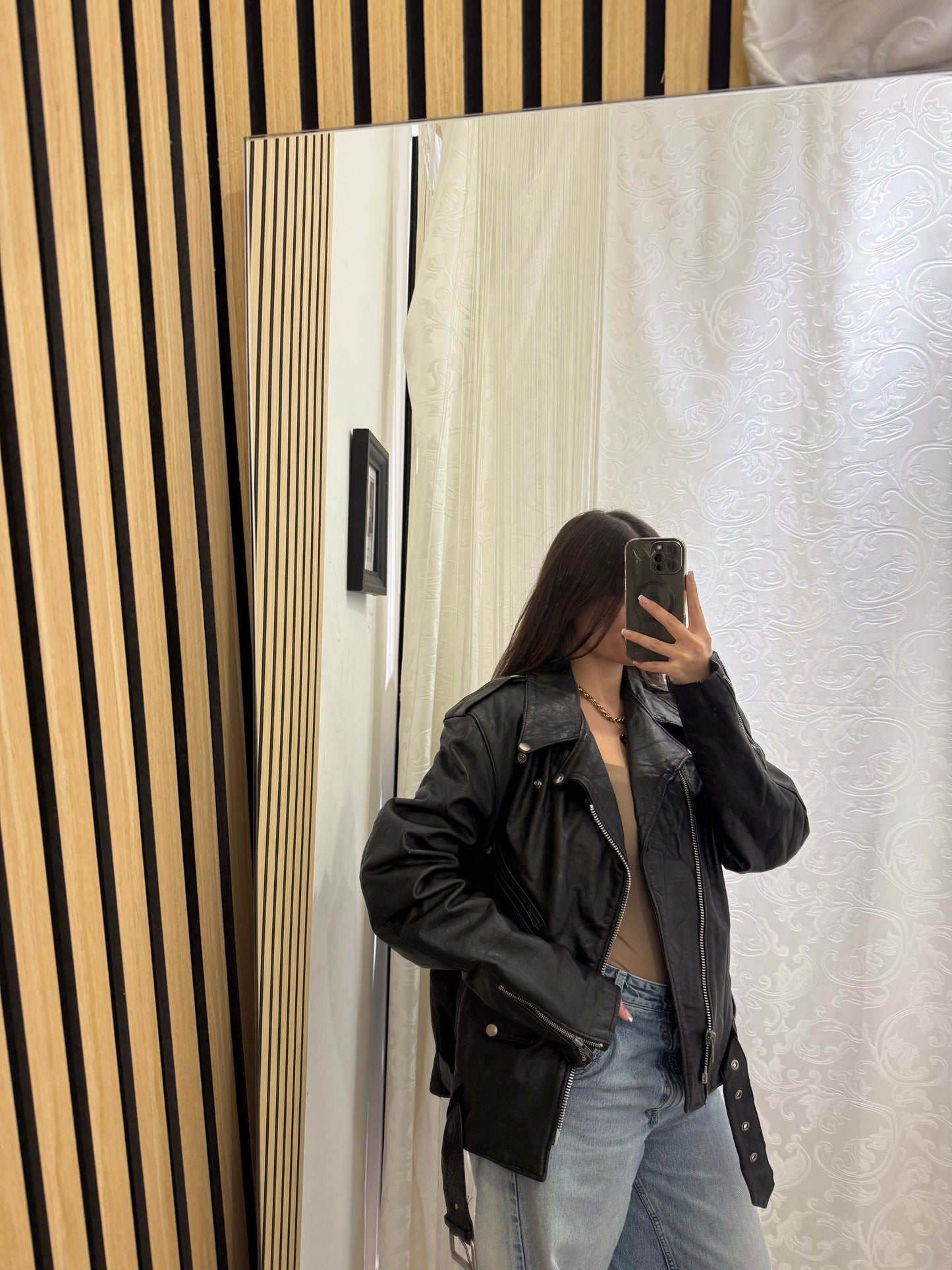 Chiodo in vera pelle, unisex