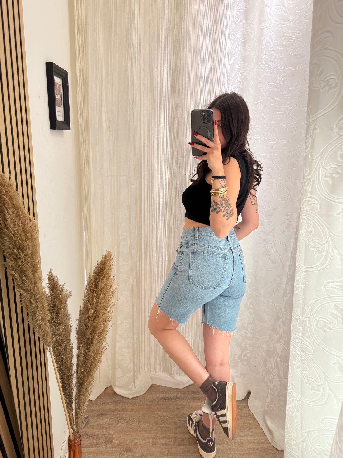 Shorts Ciclista di jeans