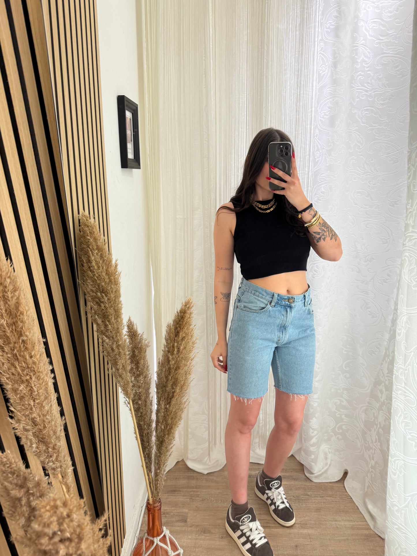 Shorts Ciclista di jeans