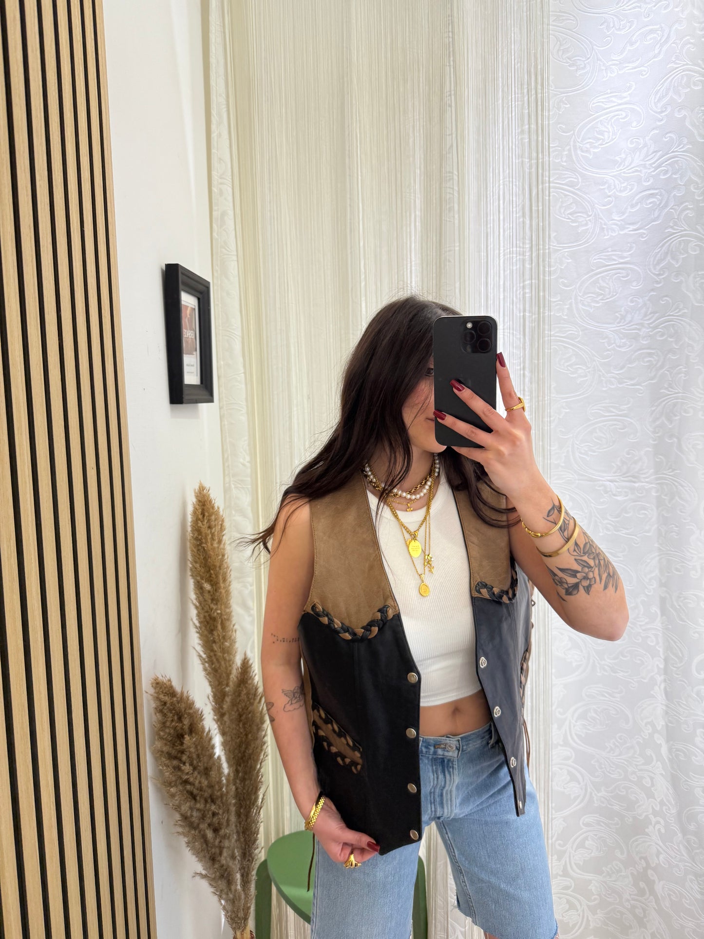 Gilet in vera pelle