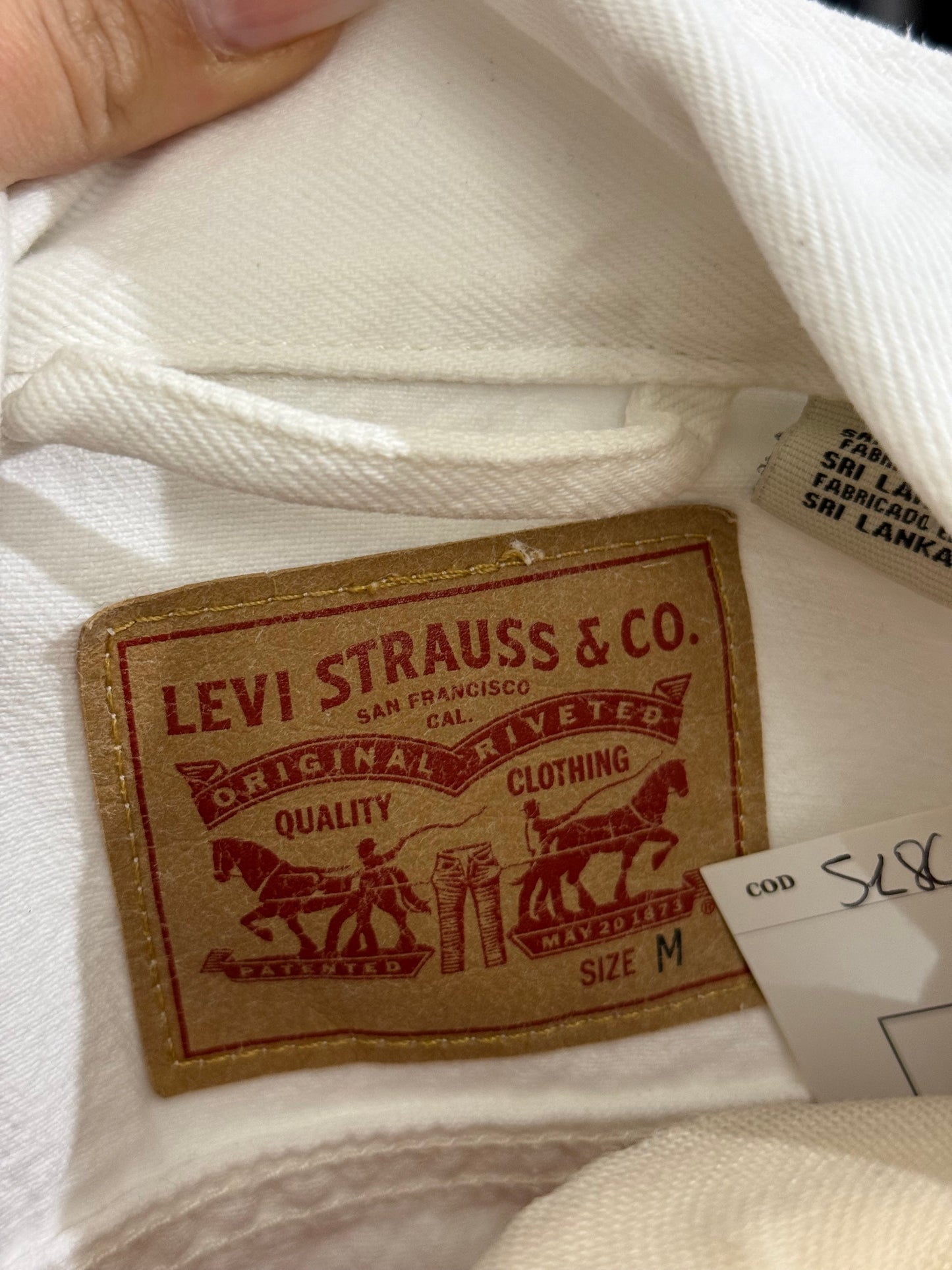 Giacca Jeans Levi's Bianca Vintage - Taglia M