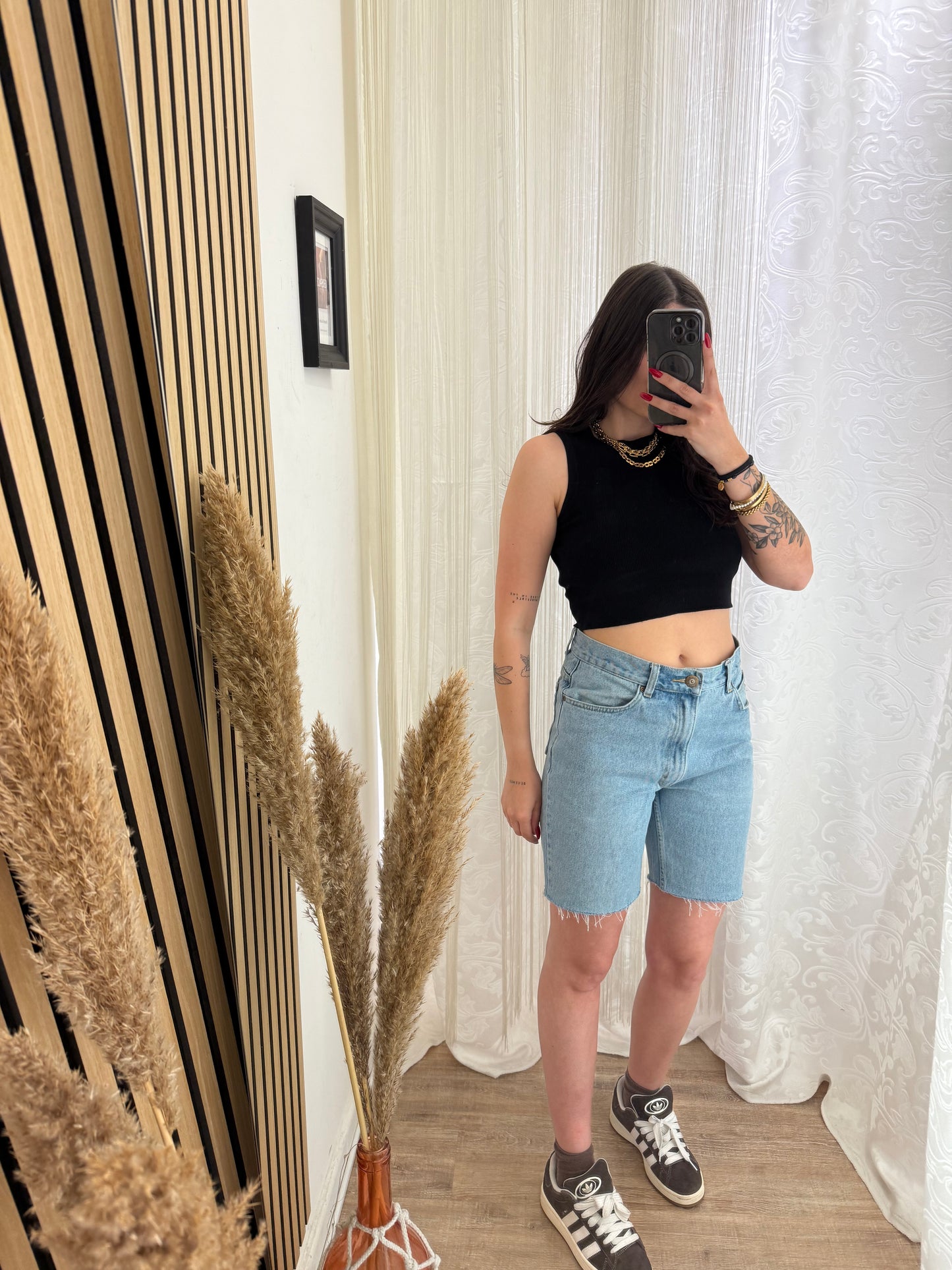 Shorts Ciclista di jeans
