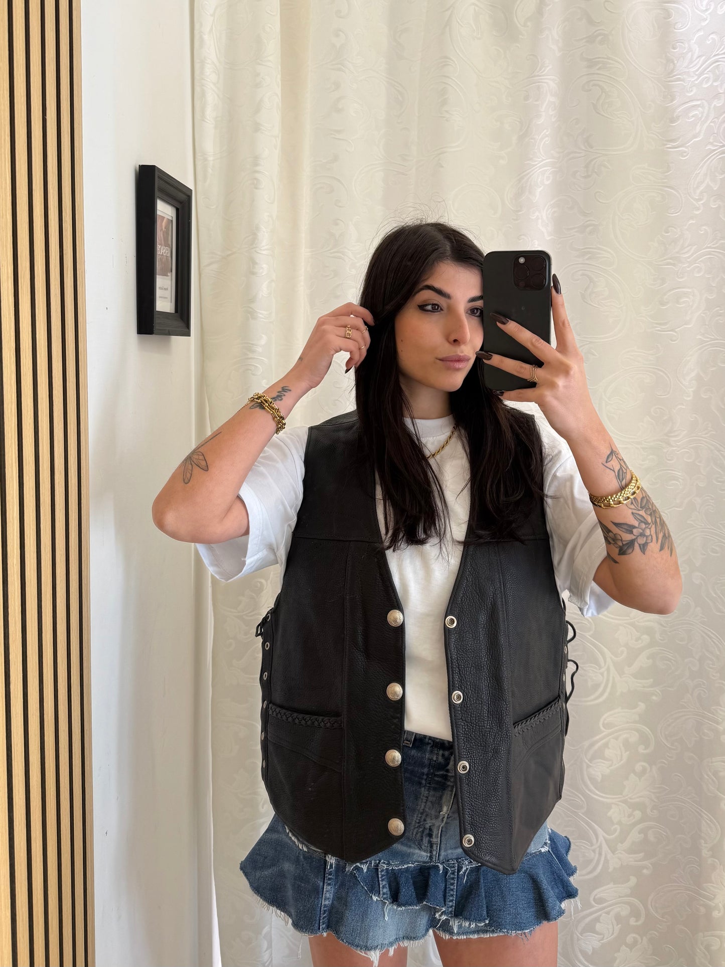 Gilet Vintage in vera Pelle unisex