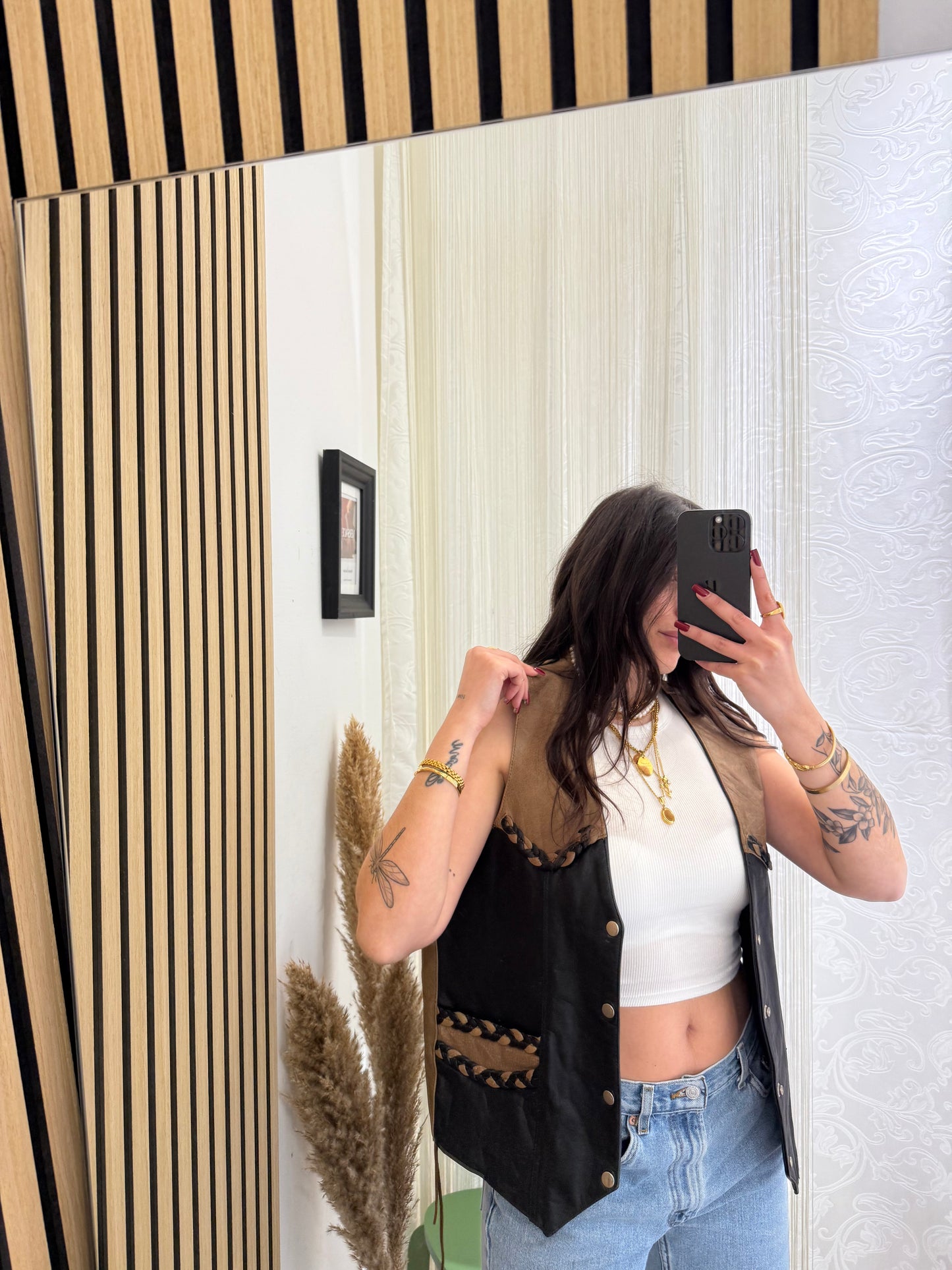 Gilet in vera pelle