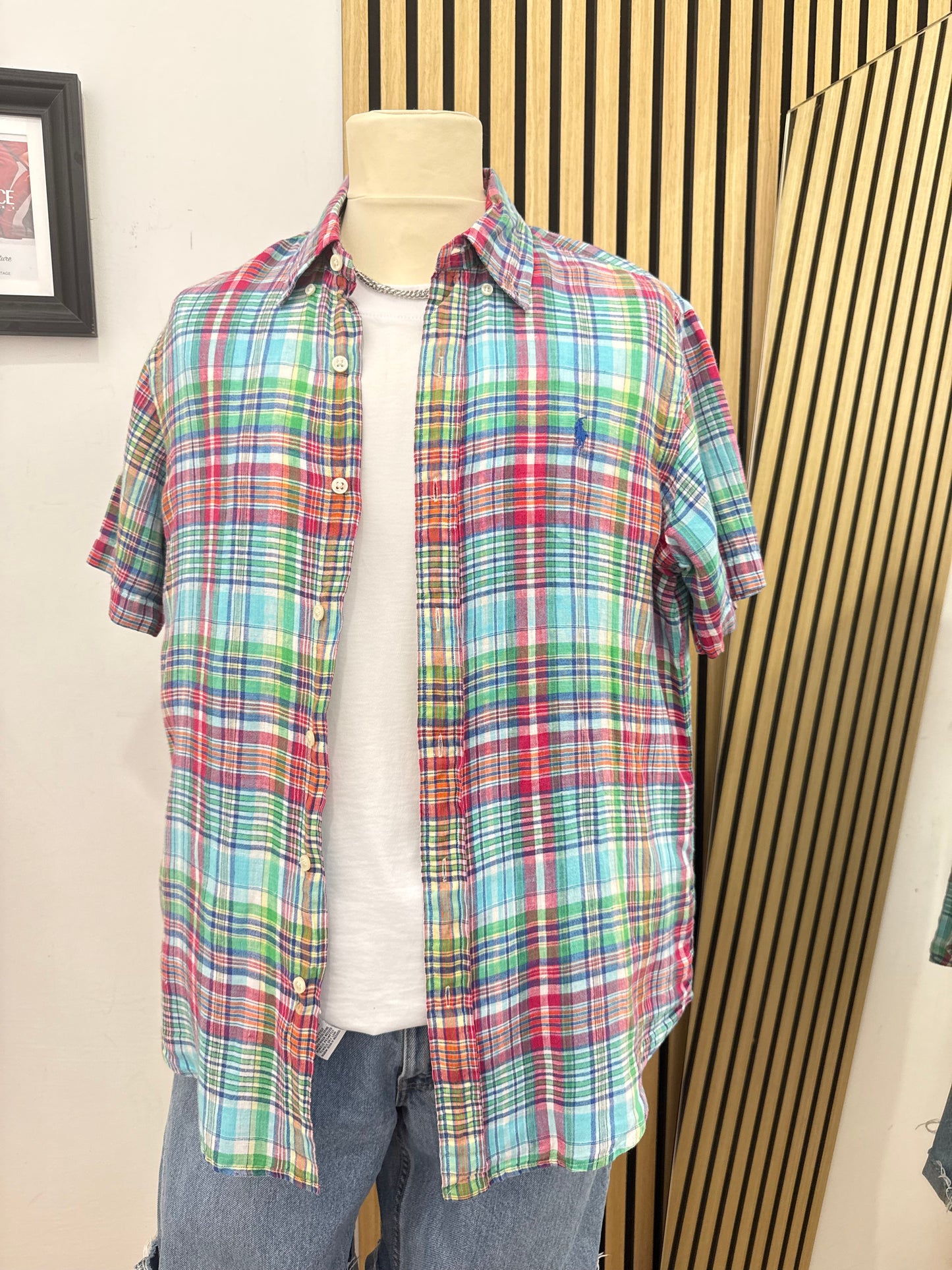 Camicia Ralph in lino mezza manica