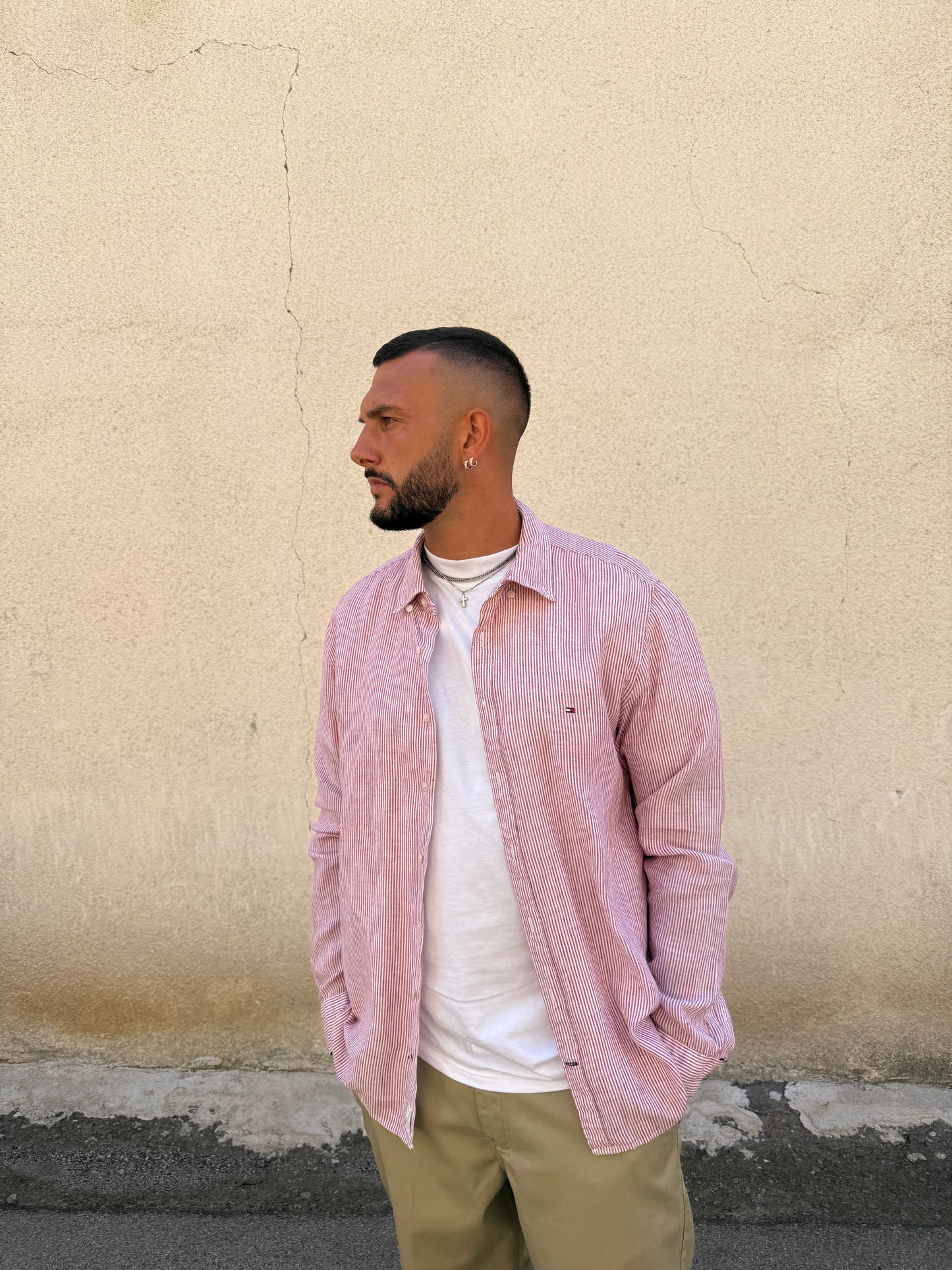 Camicia Tommy Hilfiger in lino Unisex