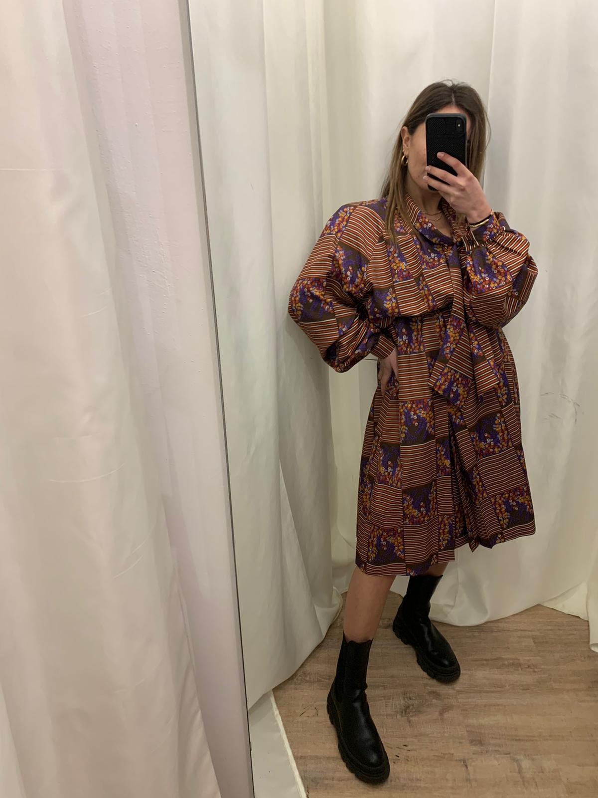 Vestito vintage a fiori Tg.M/L