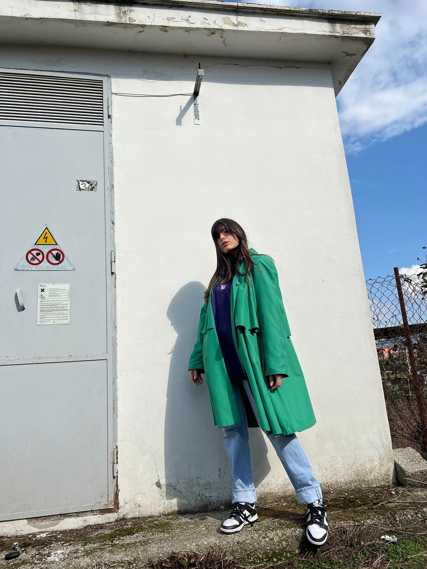 Trench Verde Smeraldo vintage