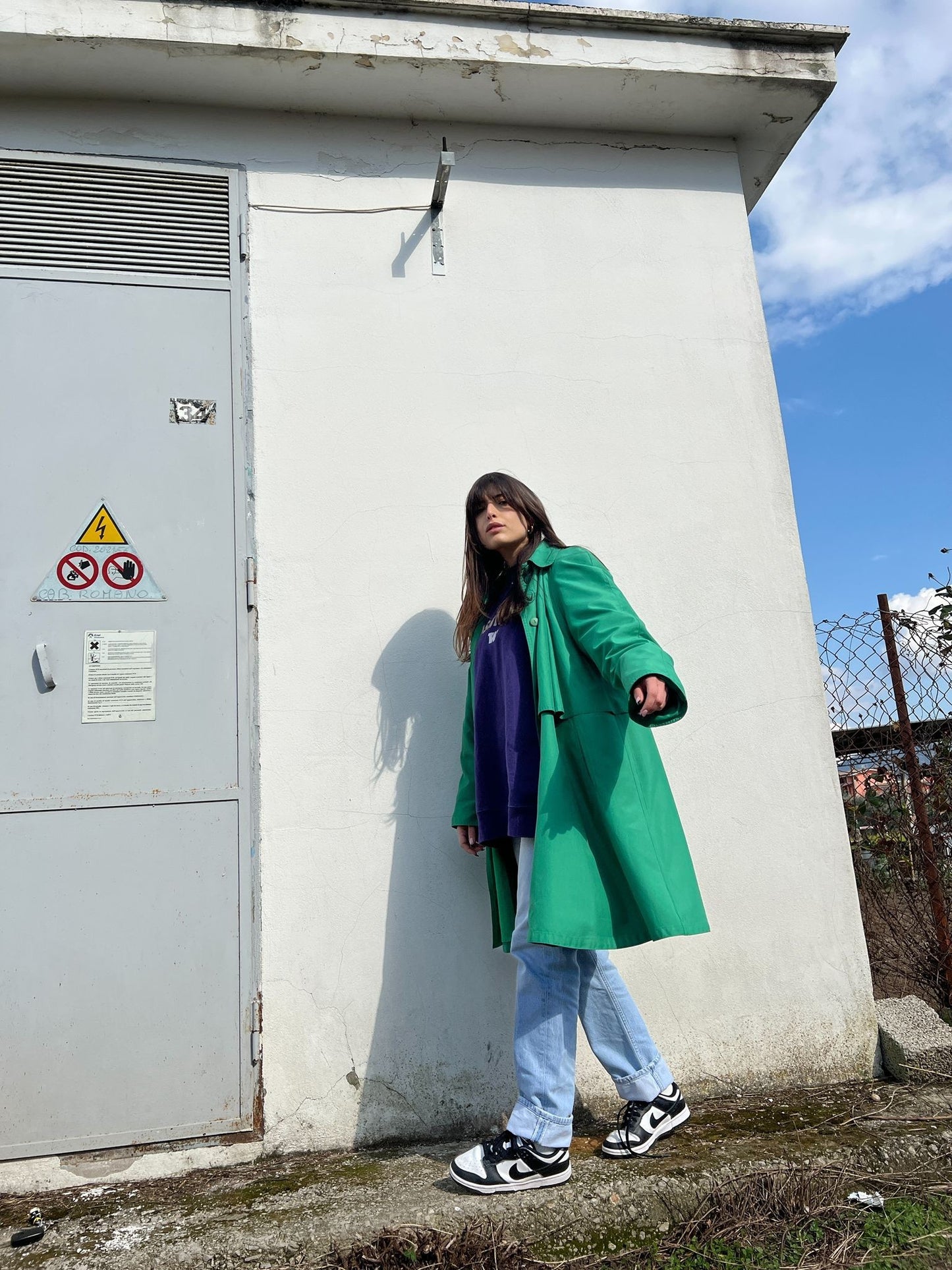 Trench Verde Smeraldo vintage