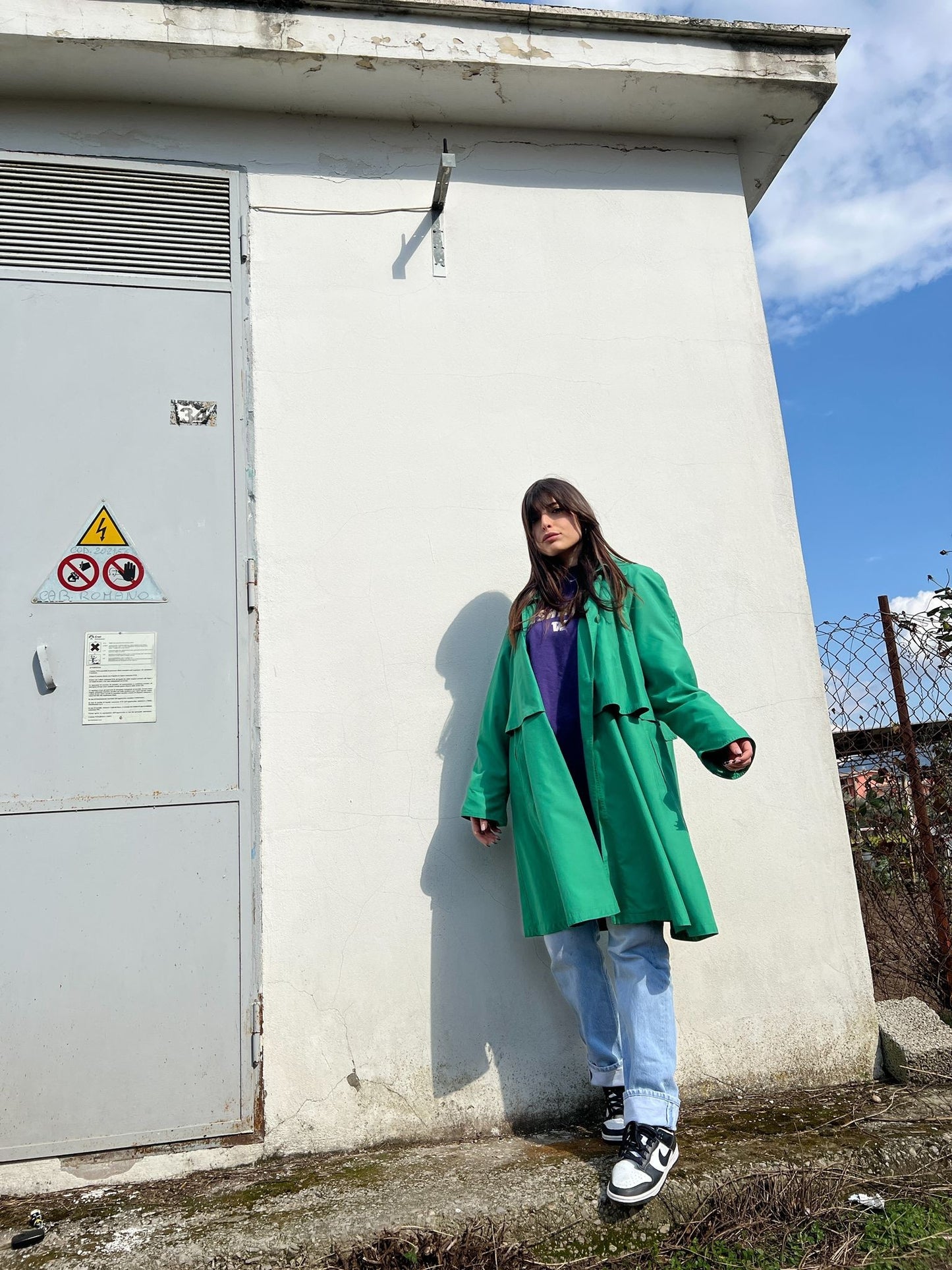 Trench Verde Smeraldo vintage