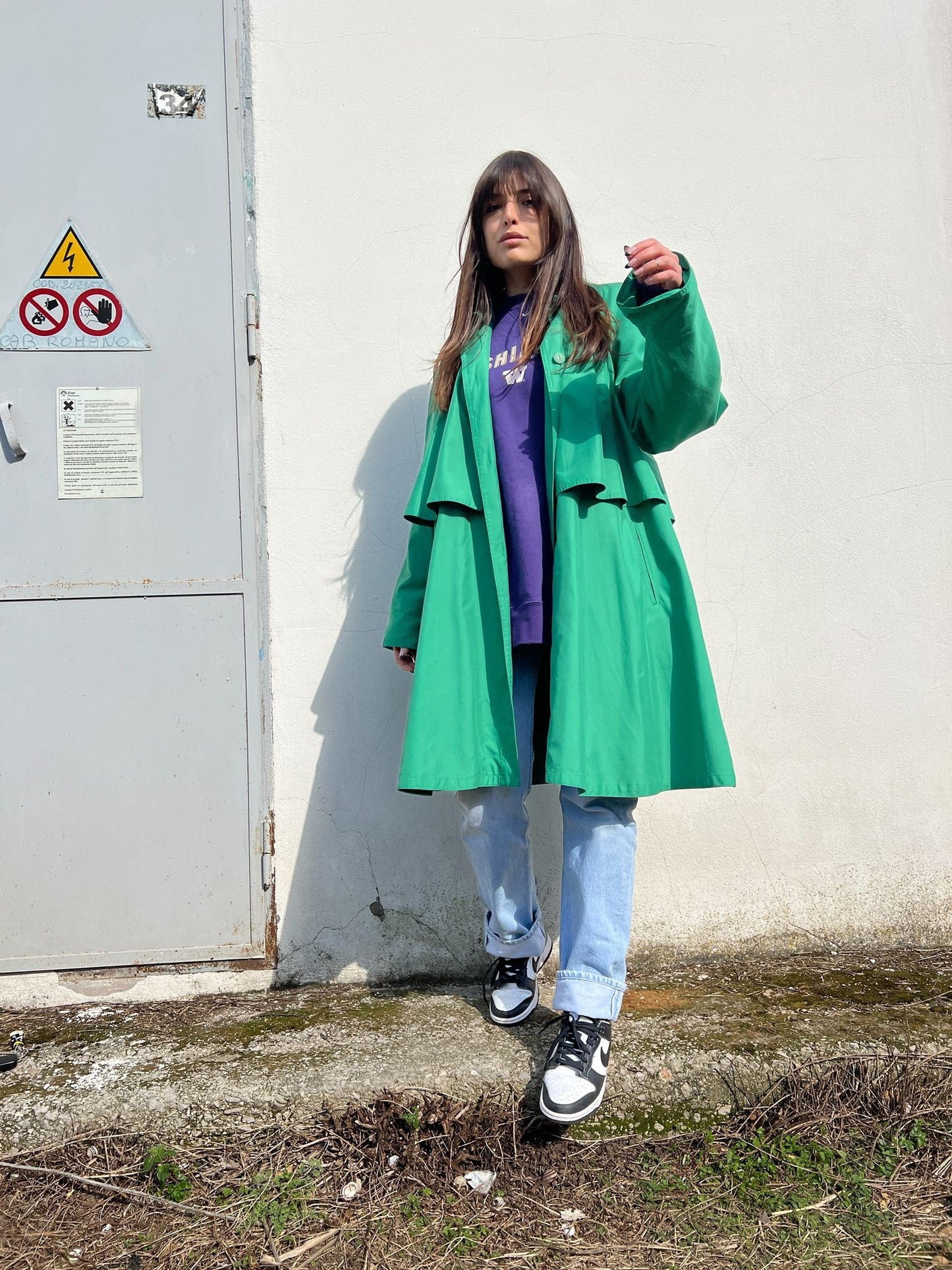 Trench Verde Smeraldo vintage