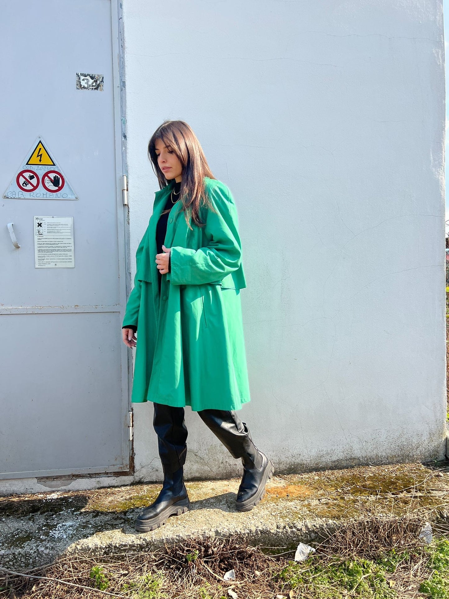 Trench Verde Smeraldo vintage