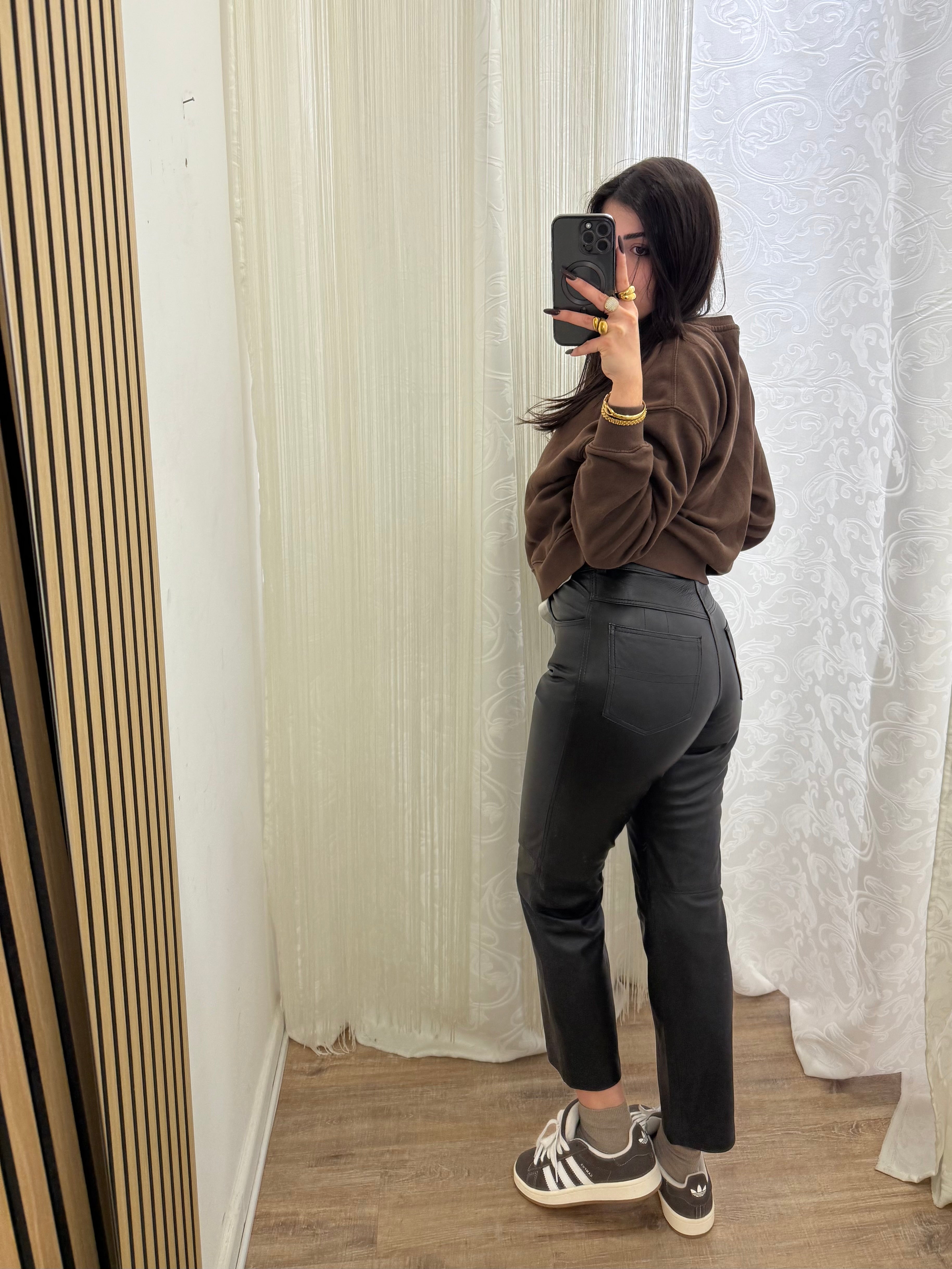 Pantalone in vera pelle