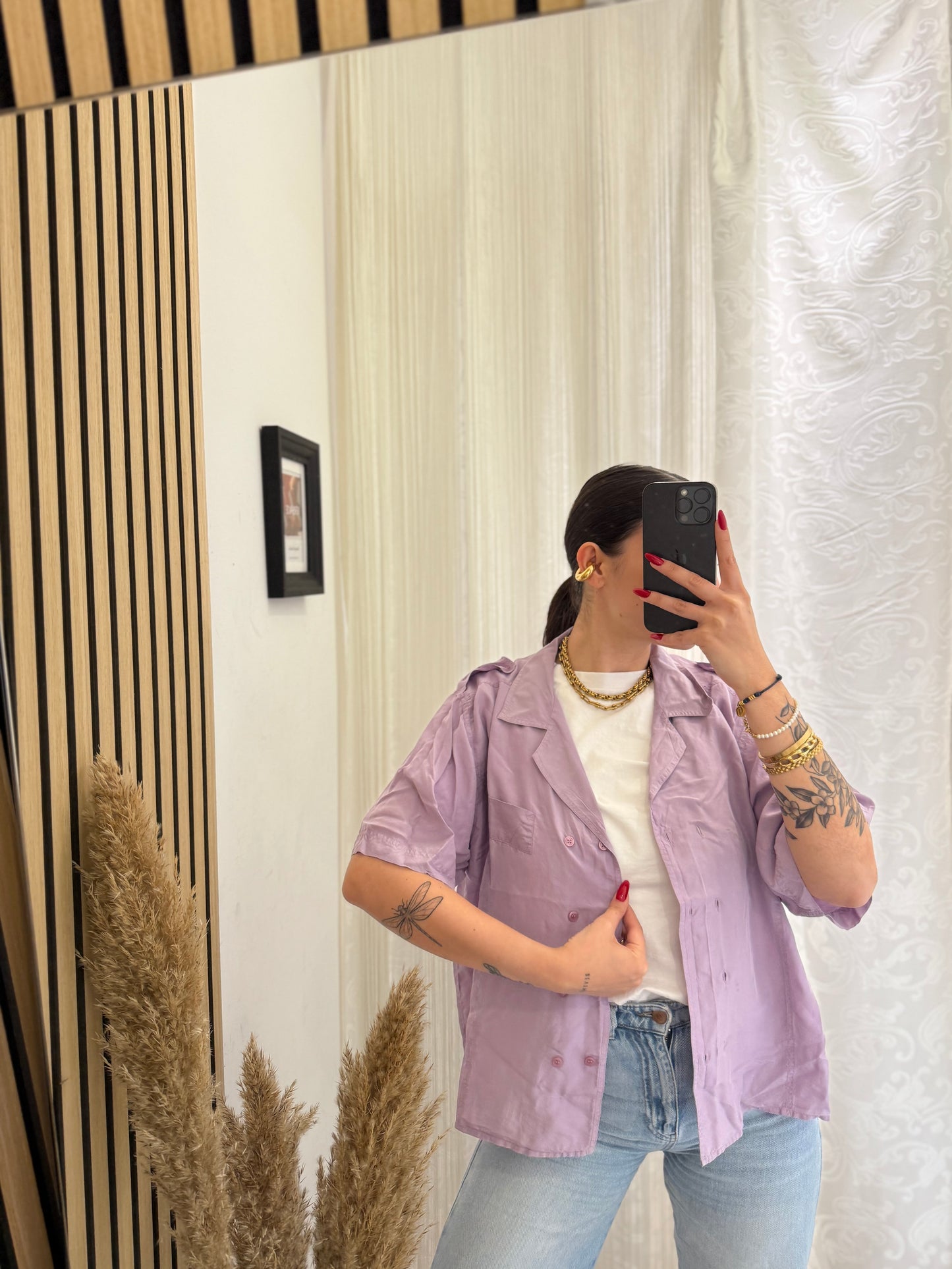 Camicia Vintage crop in seta