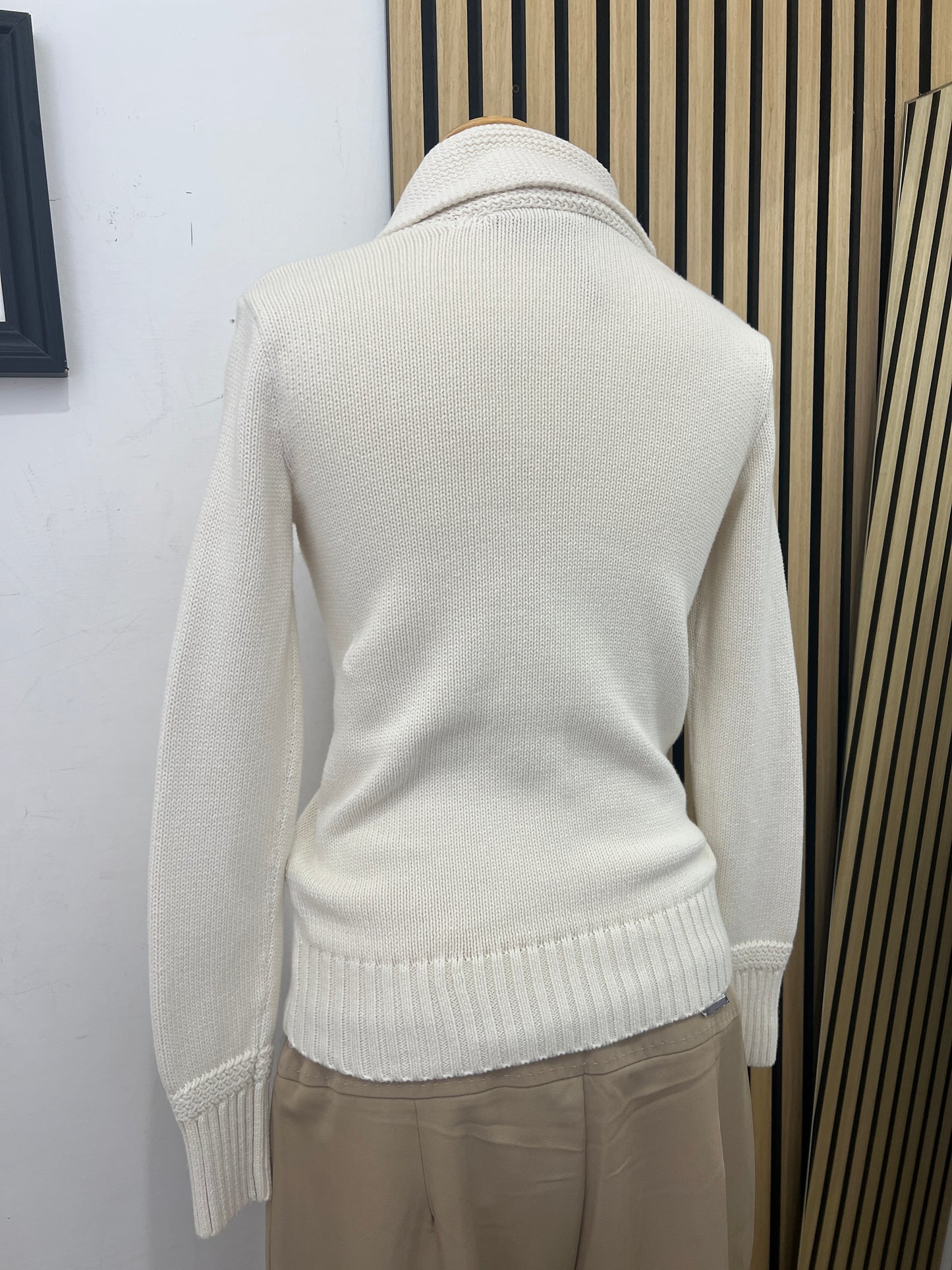 Maglione Ralph Lauren a Costine con Collo a Scialle – Crema