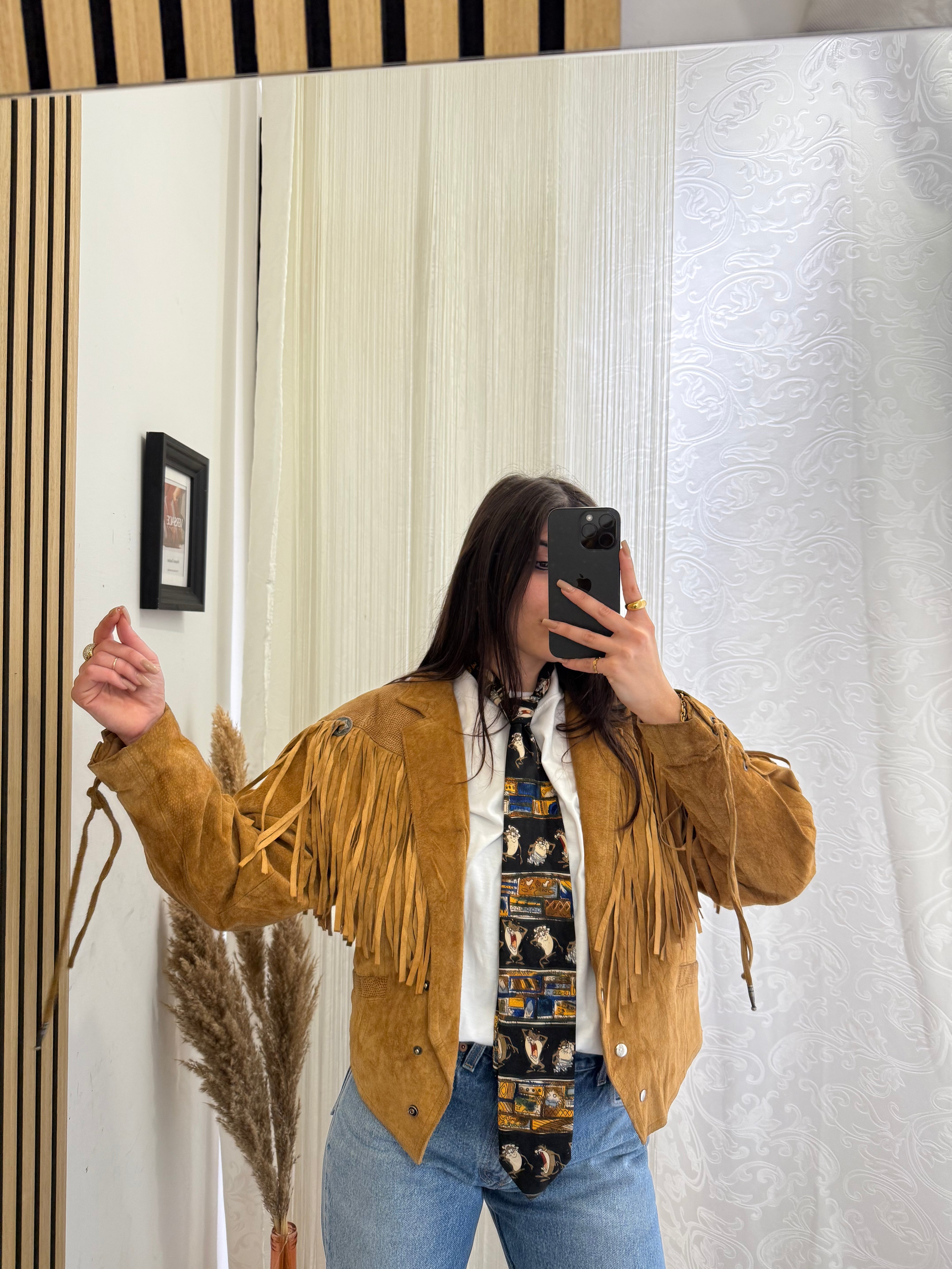 Giacca In Vera Pelle Crop