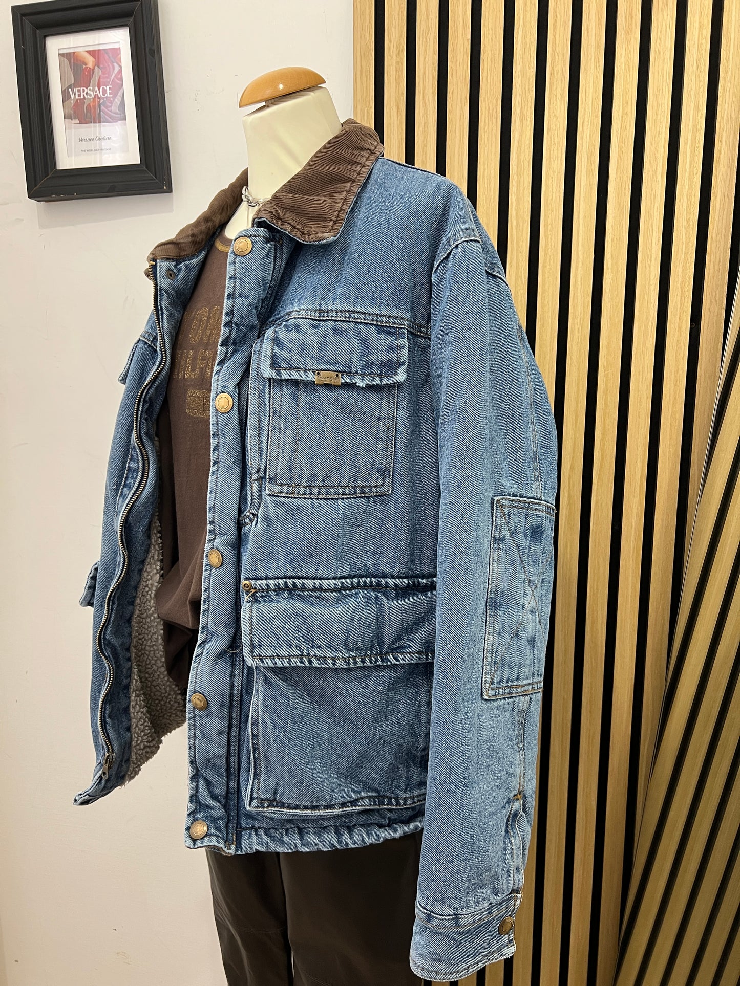 Giacca di Jeans Wrangler – Winter Field Jacket con Colletto in Velluto