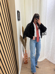 Giacca In Vera Pelle Crop