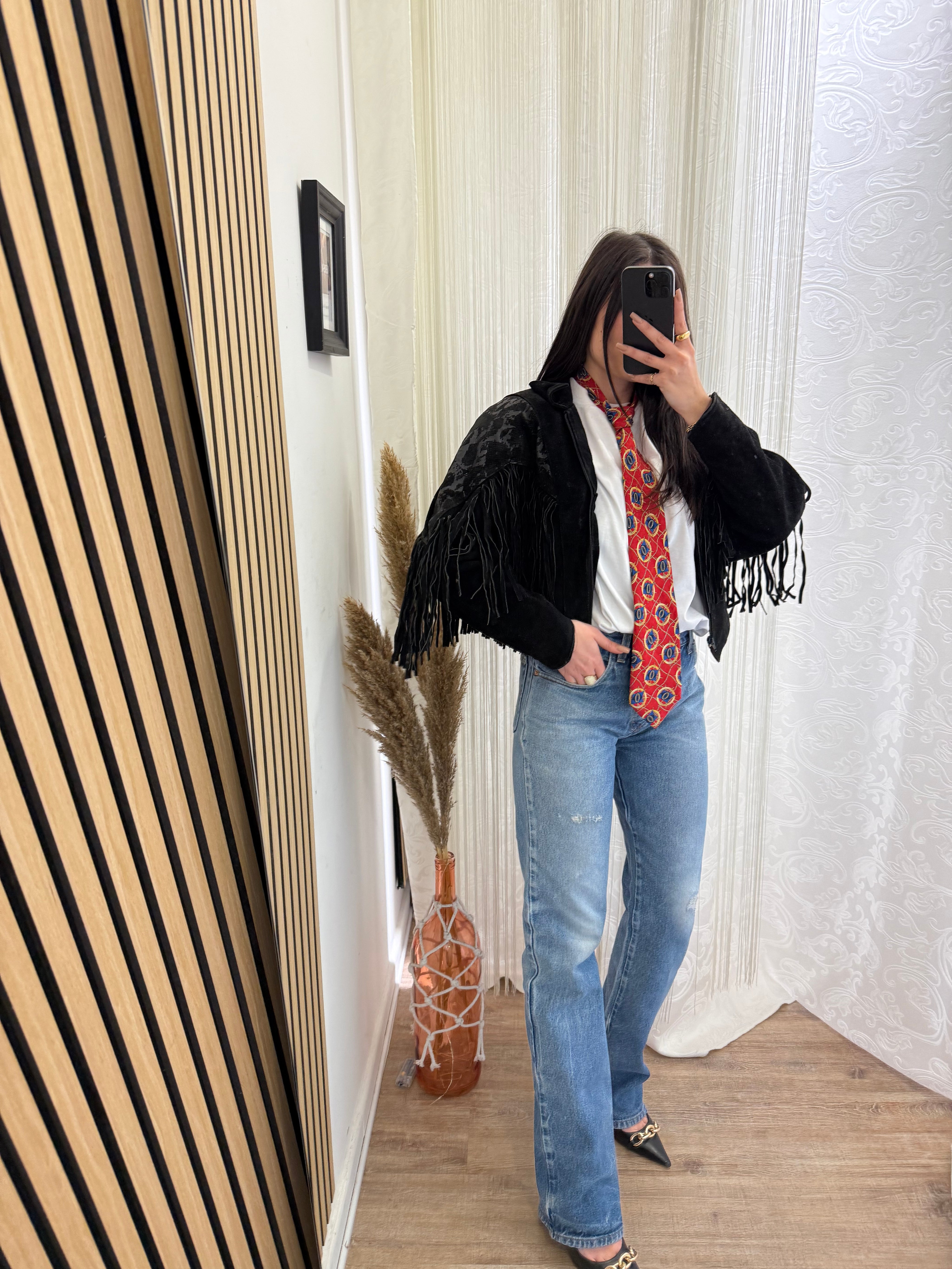 Giacca In Vera Pelle Crop