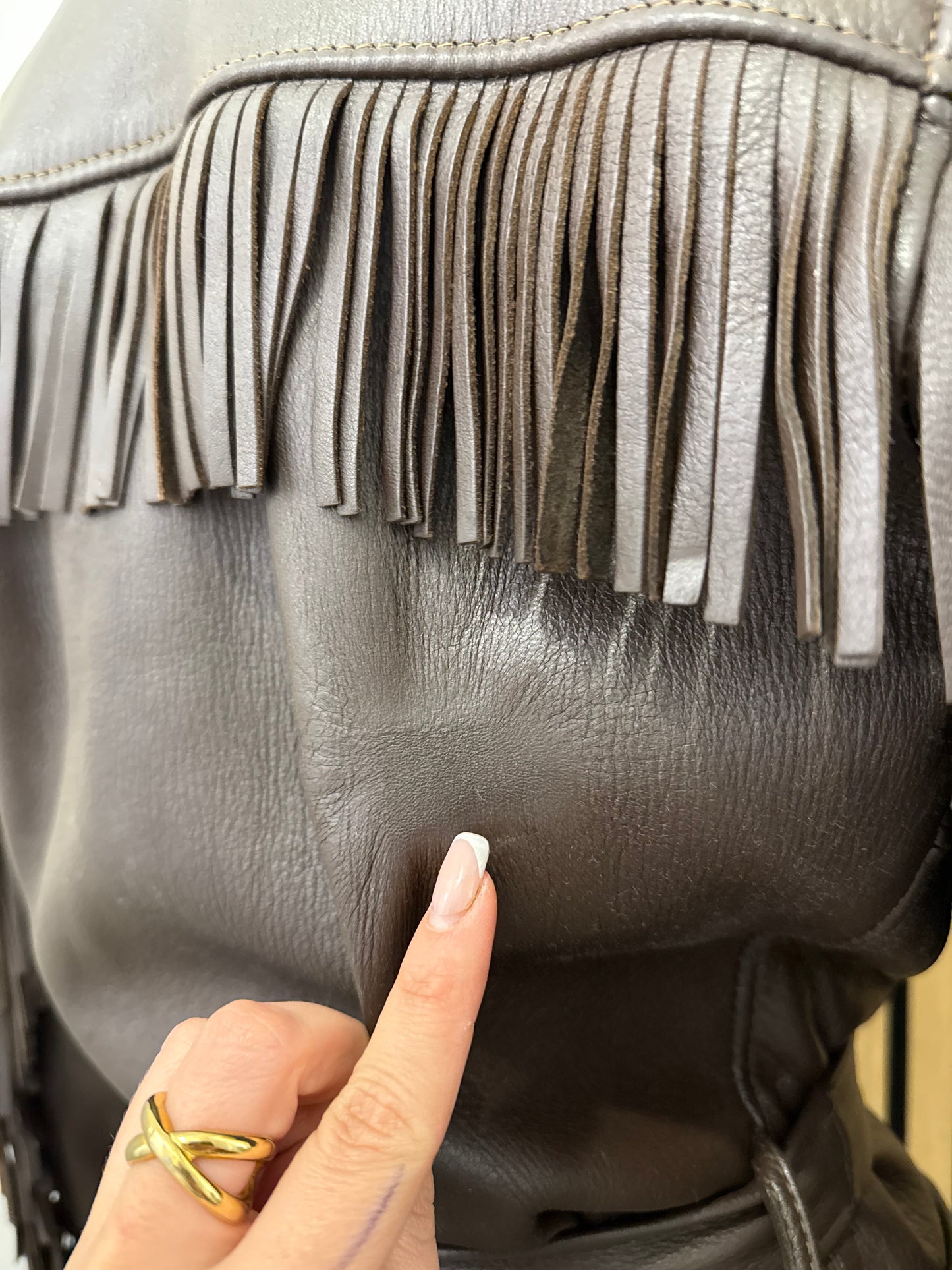 Giacca In Vera Pelle con frange