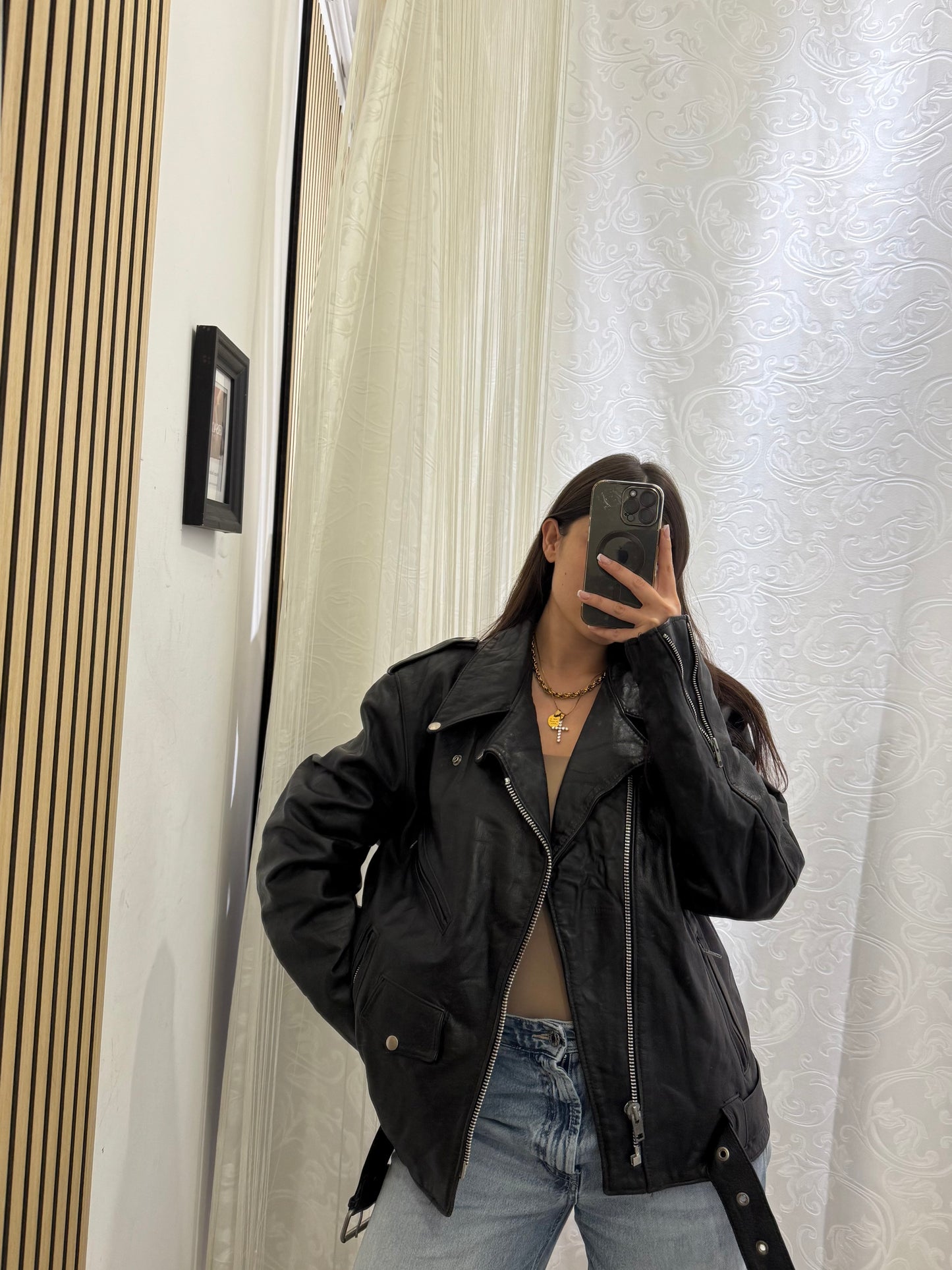 Chiodo in vera pelle, unisex