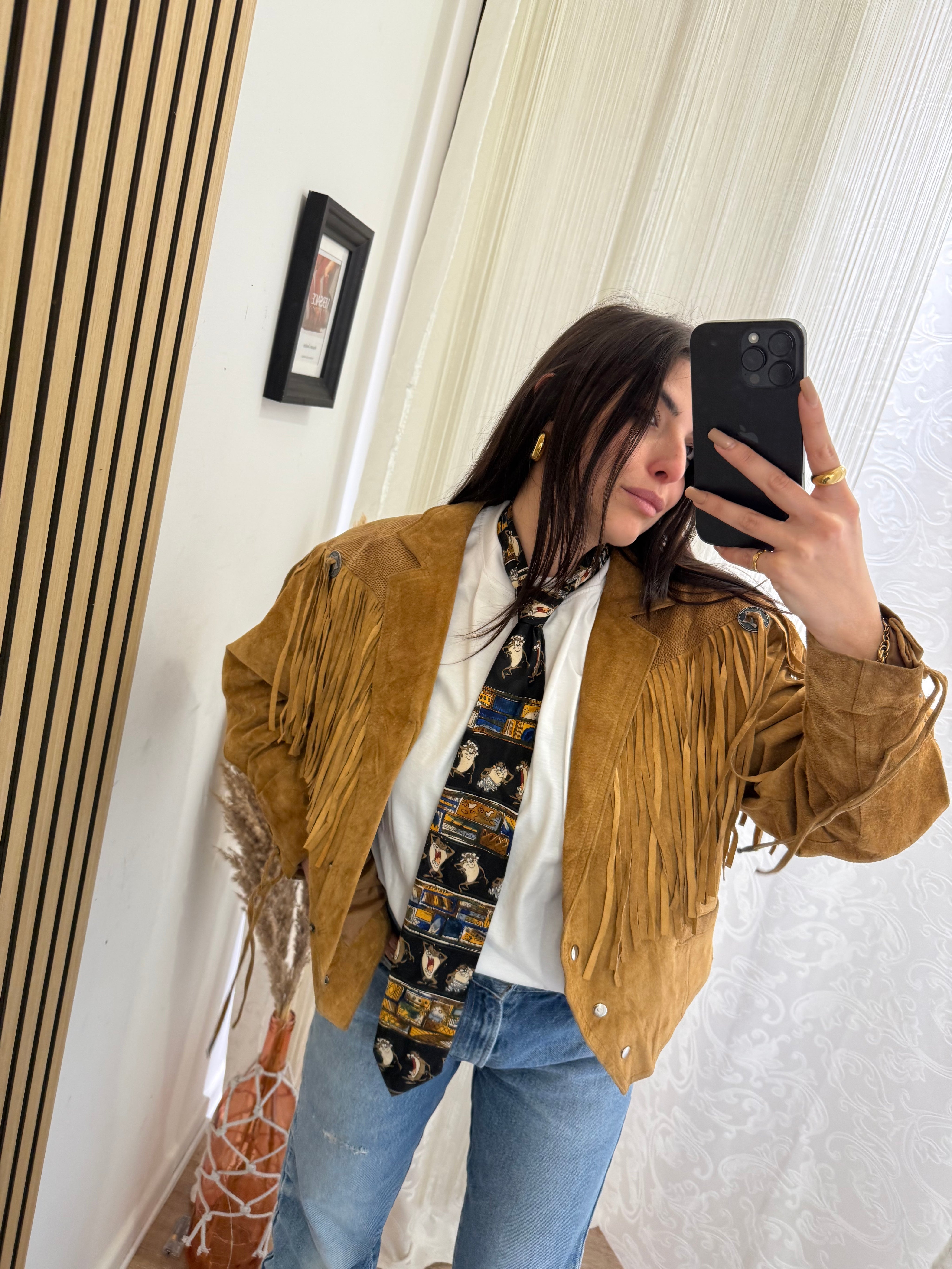 Giacca In Vera Pelle Crop