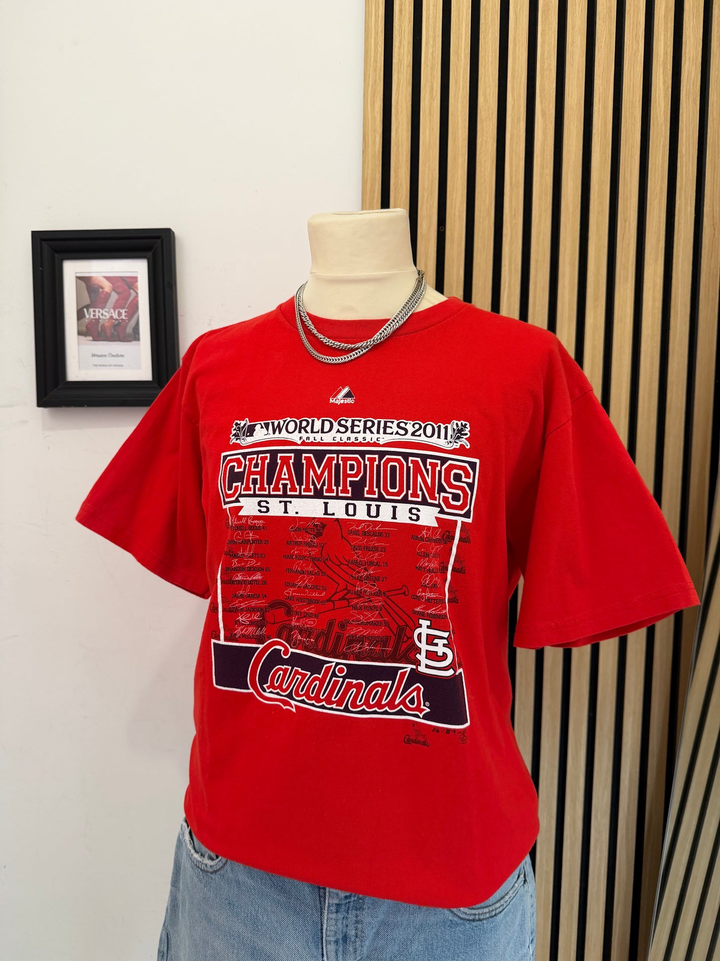 T-Shirt Vintage Majestic – St. Louis Cardinals World Series 2011