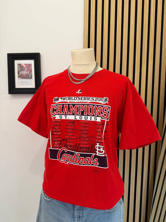 T-Shirt Vintage Majestic – St. Louis Cardinals World Series 2011