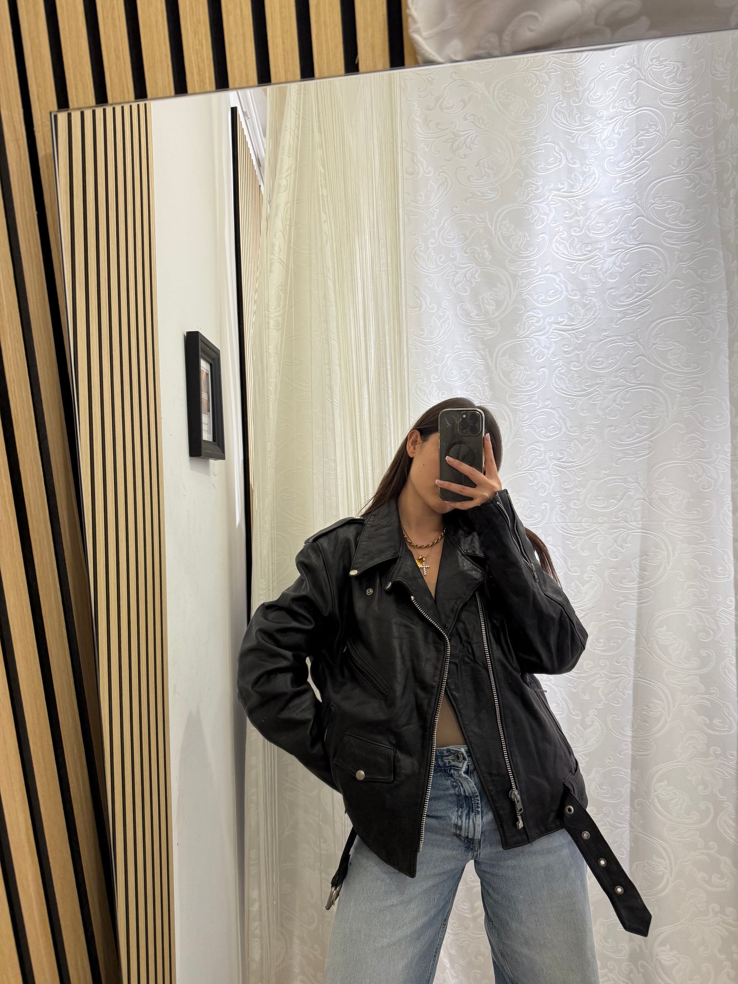 Chiodo in vera pelle, unisex