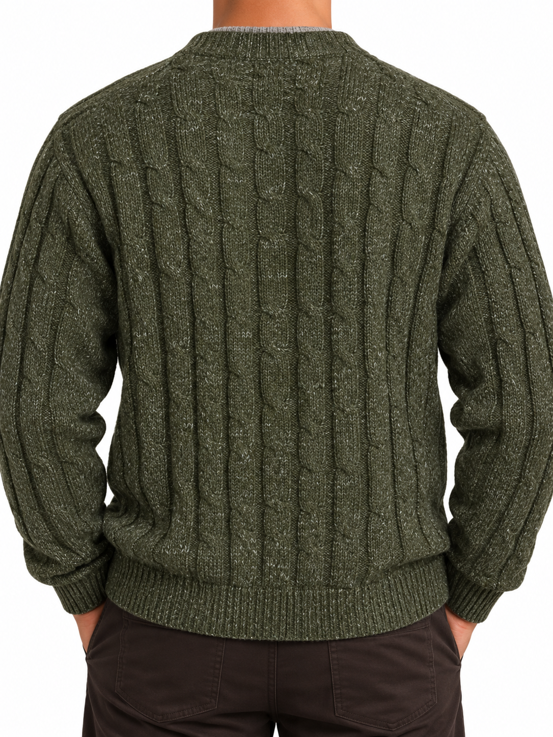 Maglione vintage verde militare "Confort & Style"