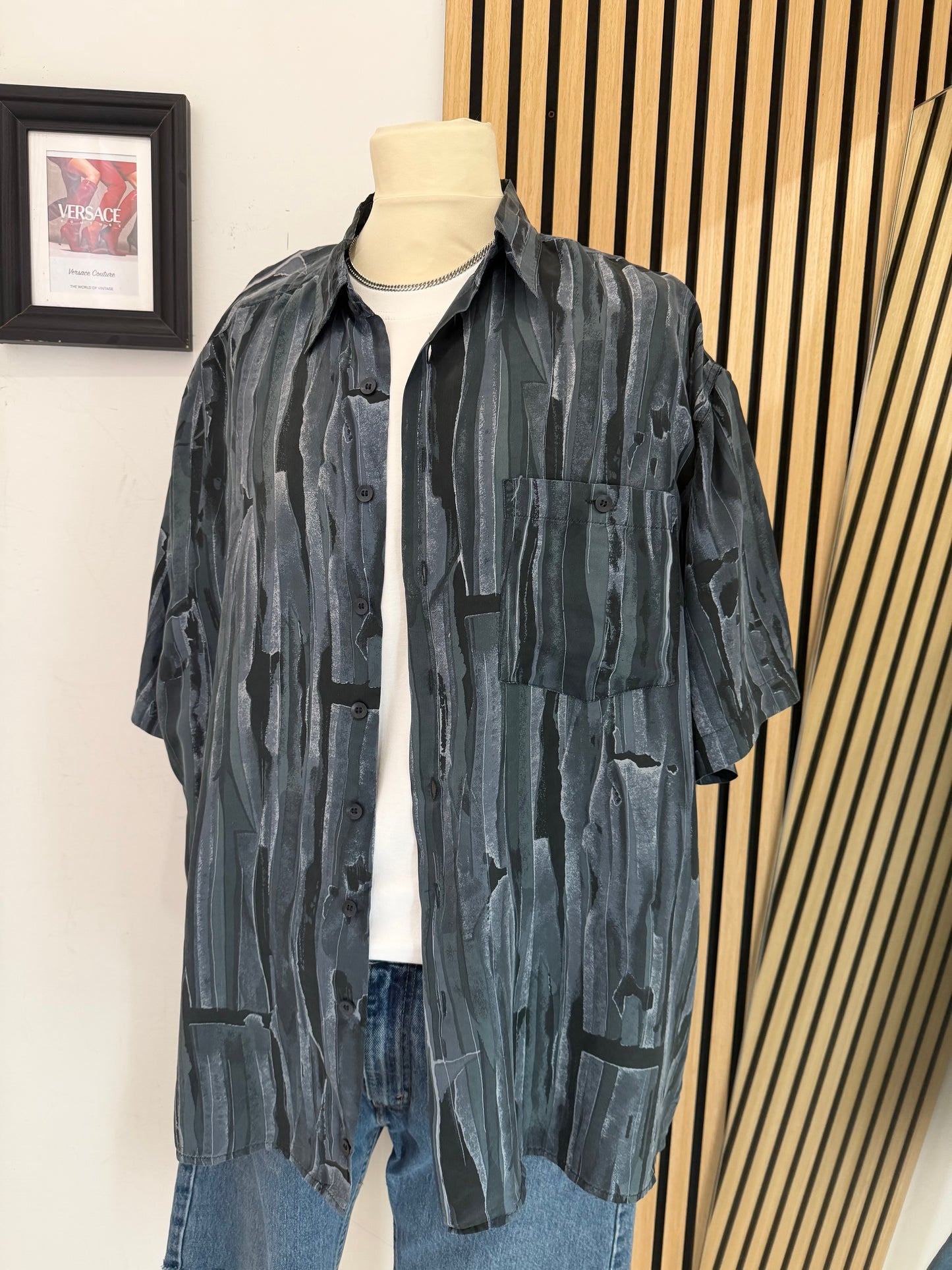 Camicia Vintage in seta a fantasia XL