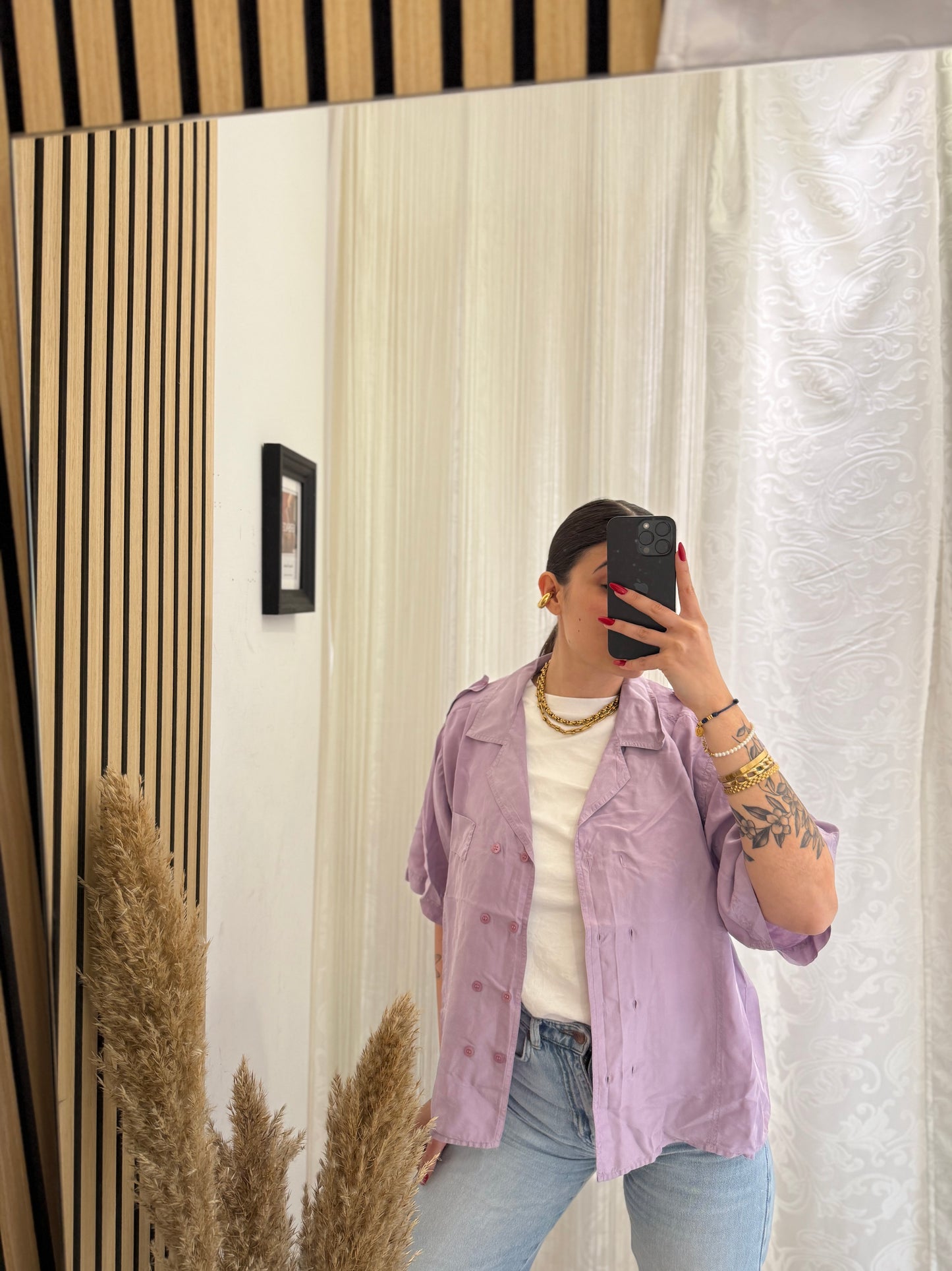 Camicia Vintage crop in seta