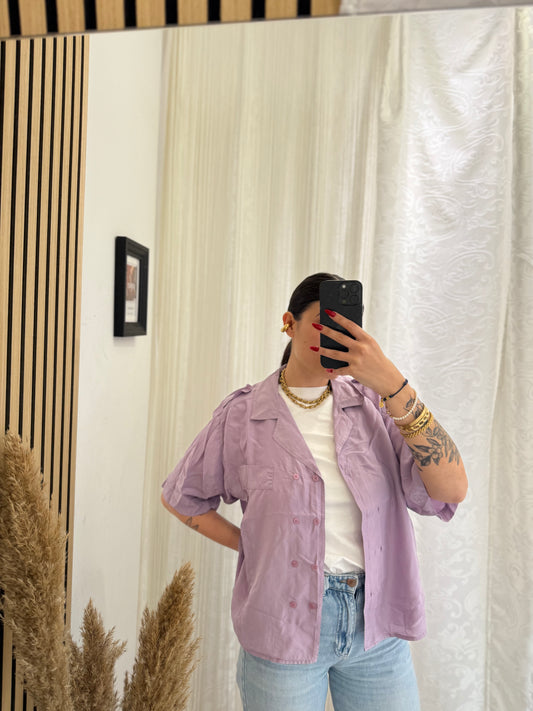 Camicia Vintage crop in seta