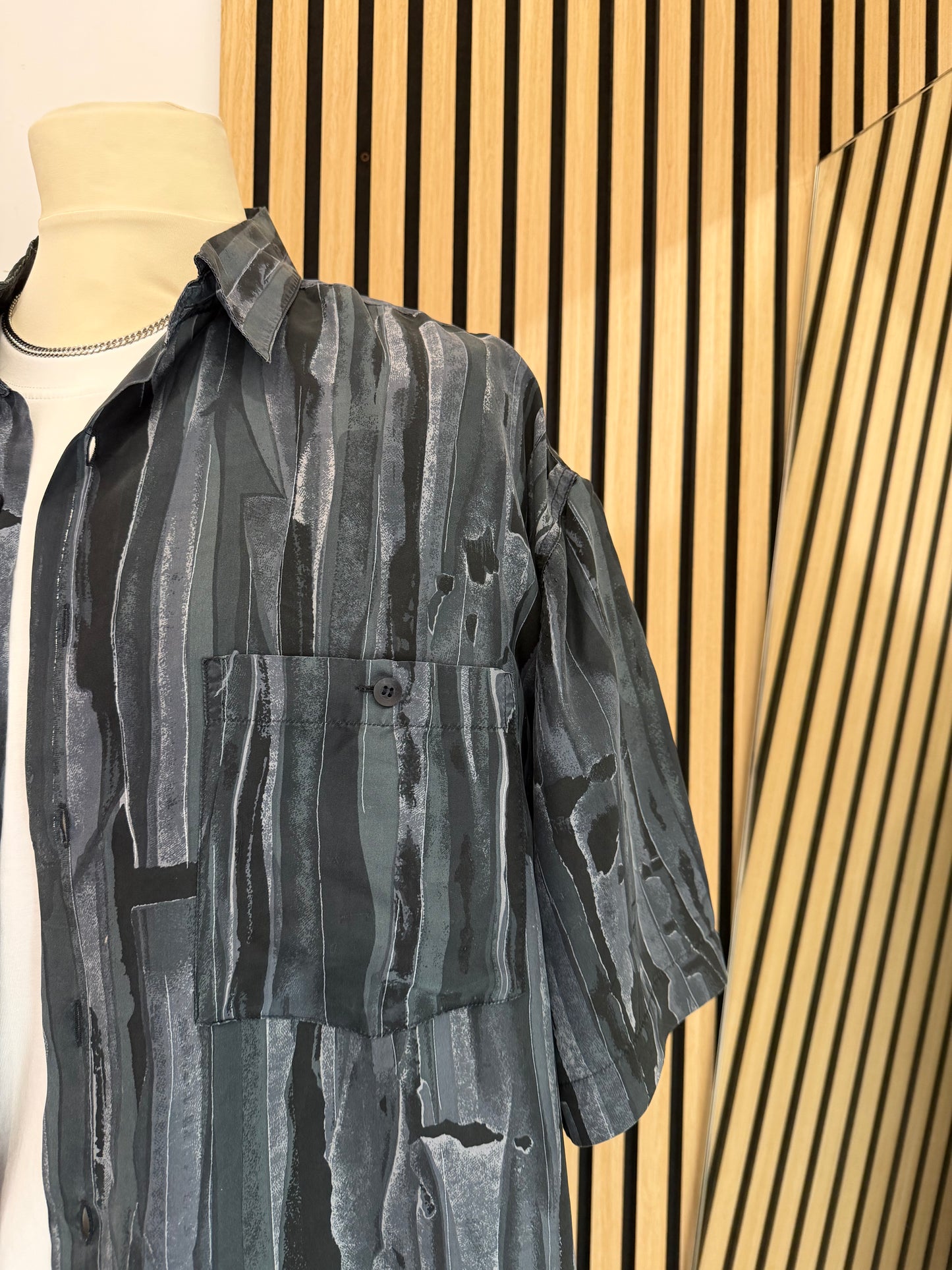 Camicia Vintage in seta a fantasia XL