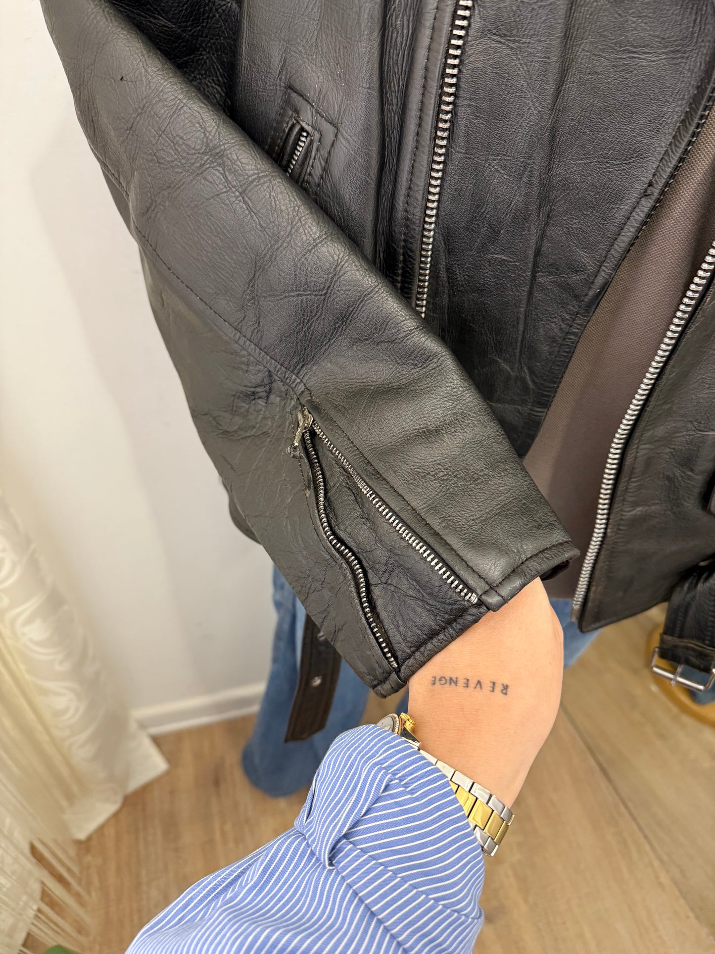 Chiodo in vera pelle, unisex